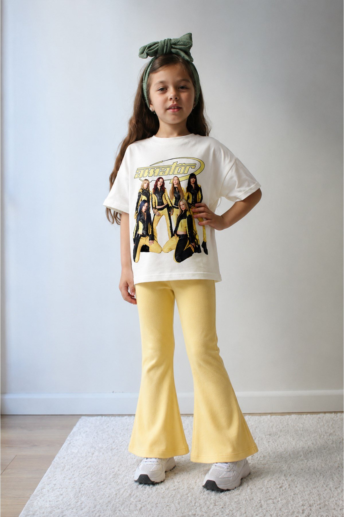 Kız Çocuk Oversize Kalıp Belya Kids Tasarım Manifest 48 Taytlı Alt Üst Takım