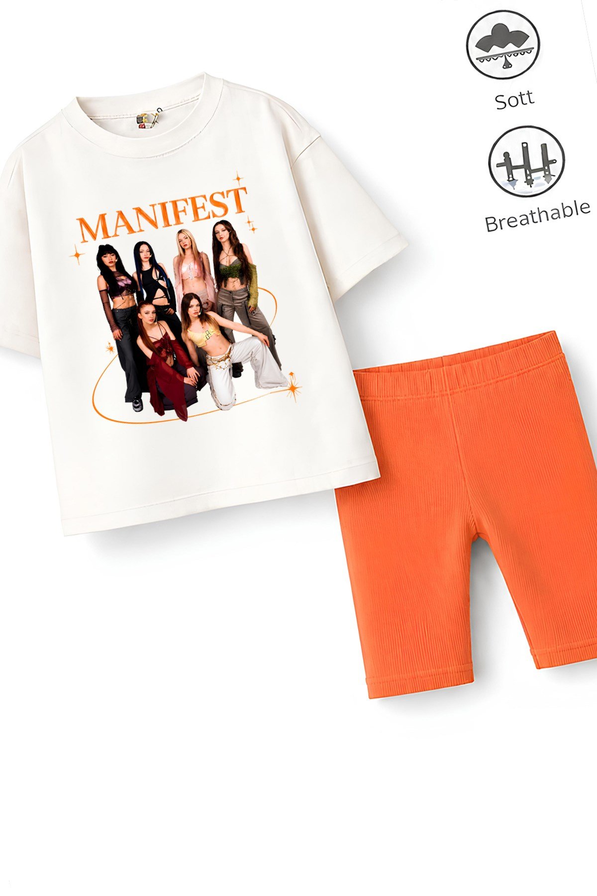 Kız Çocuk Oversize Kalıp Belya Kids Tasarım Manifest 40 Taytlı Alt Üst Takım