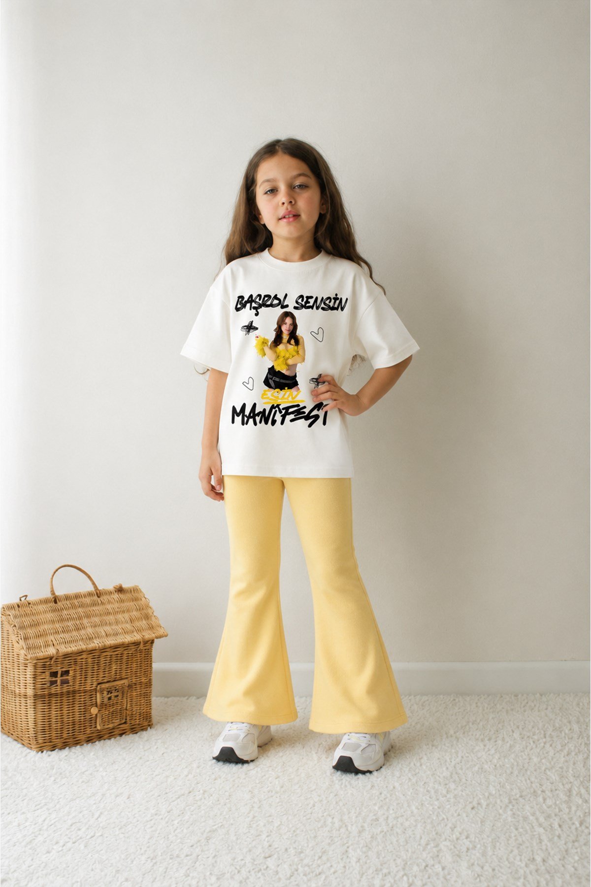 Kız Çocuk Oversize Kalıp Belya Kids Tasarım Manifest 49 Taytlı Alt Üst Takım