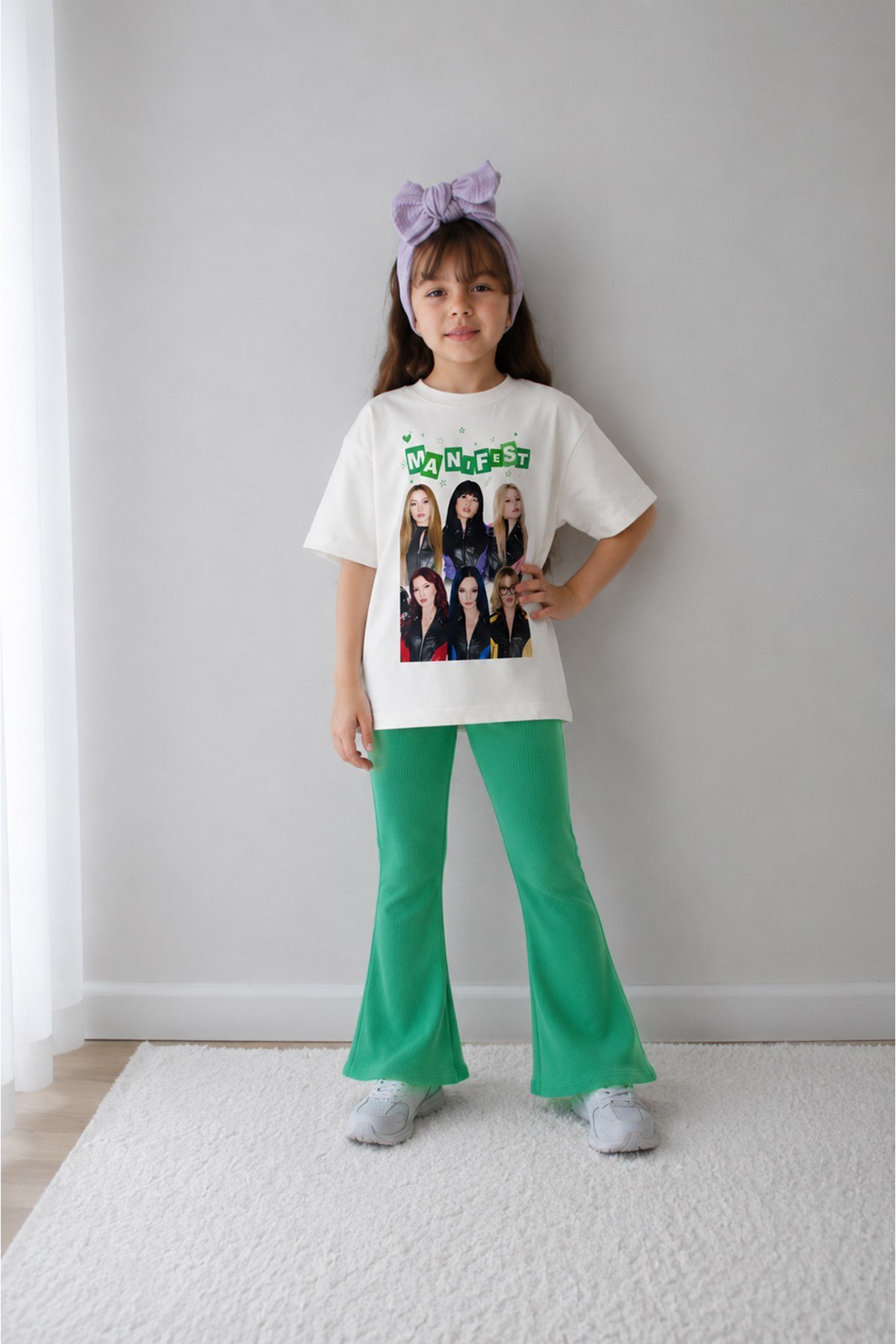Kız Çocuk Oversize Kalıp Belya Kids Tasarım Manifest 47 Taytlı Alt Üst Takım