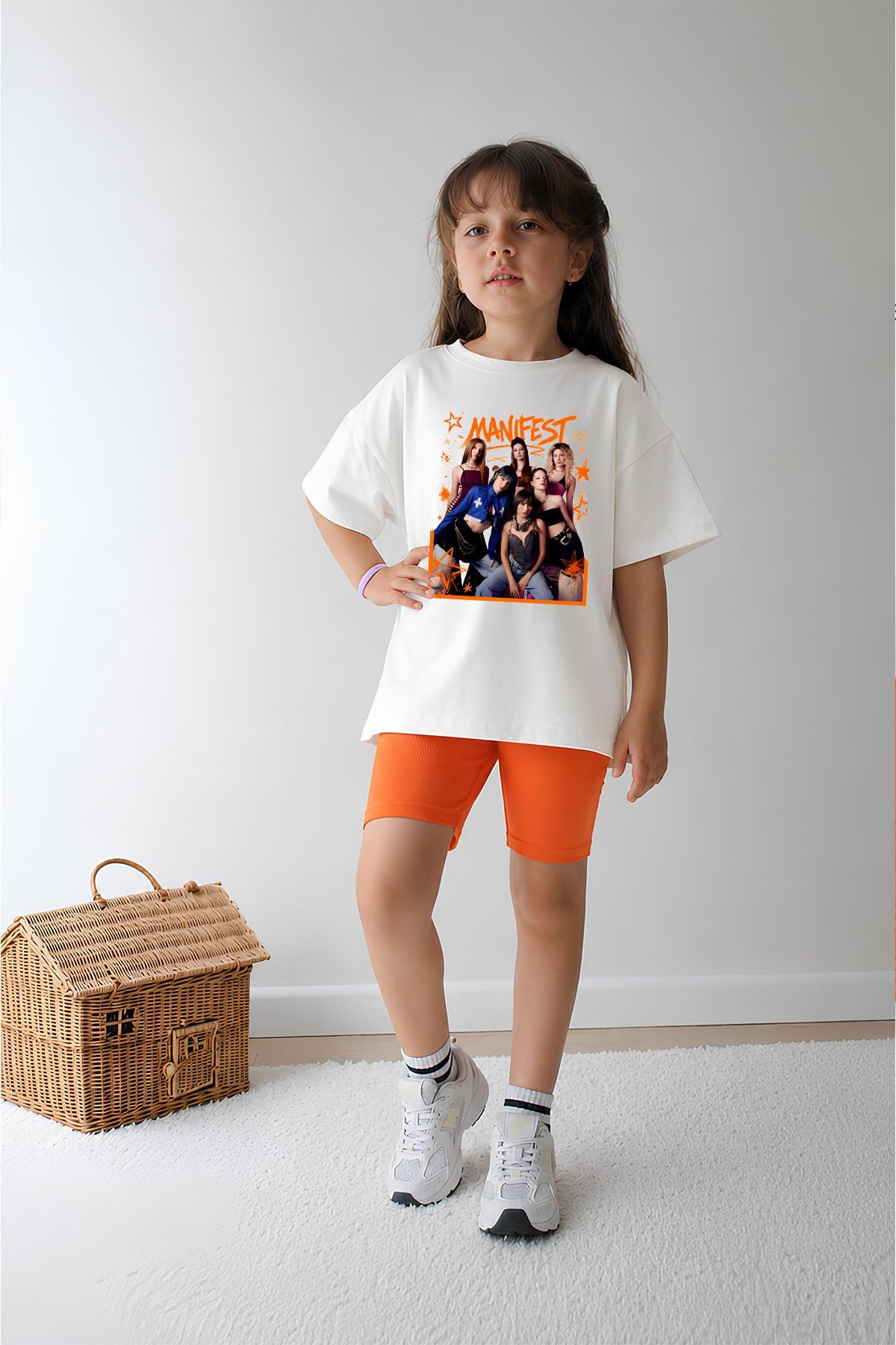 Kız Çocuk Oversize Kalıp Belya Kids Tasarım Manifest 45 Taytlı Alt Üst Takım