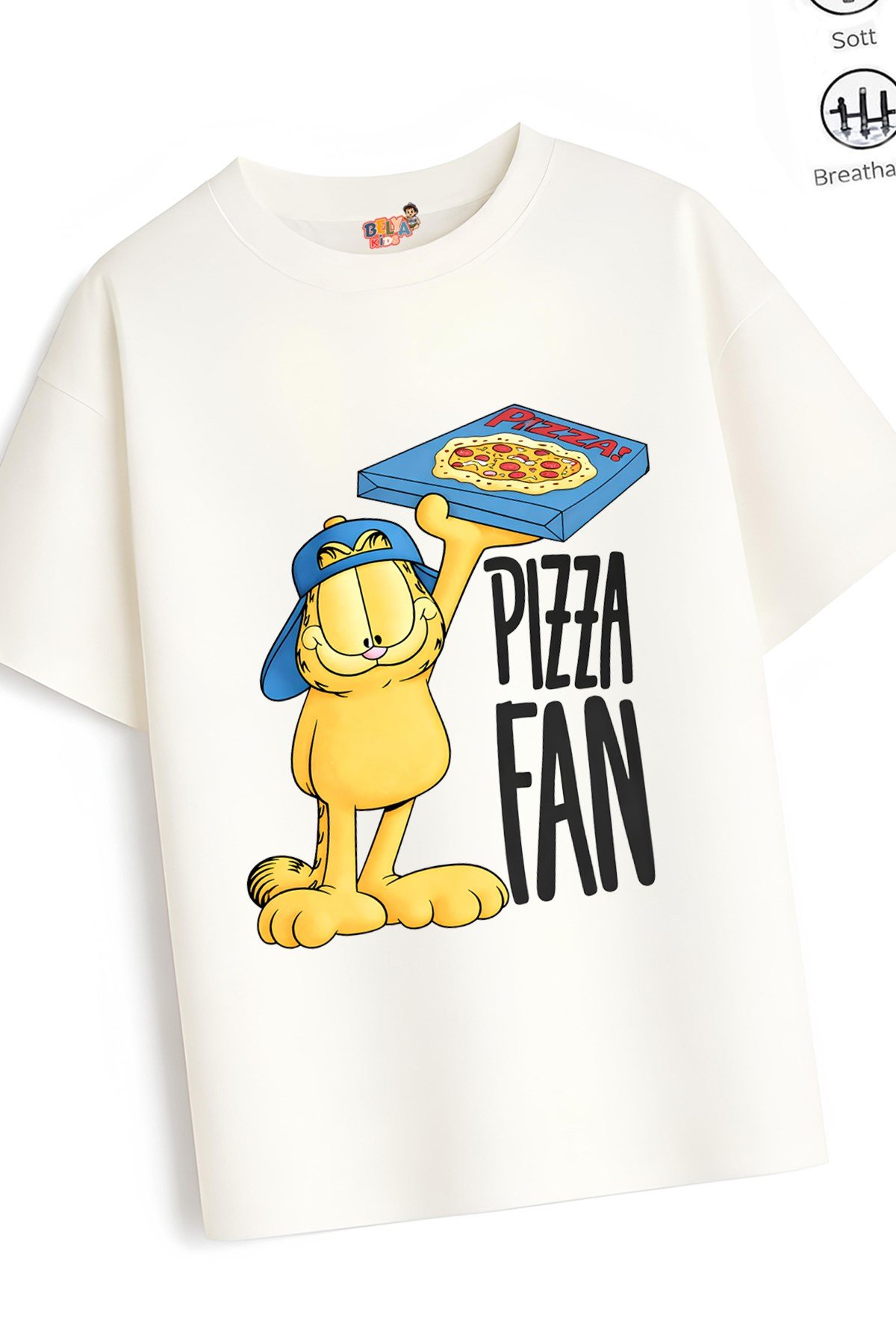 Kız Çocuk Tam Kalıp Pizza Tasarım 58 Oversize Tişört