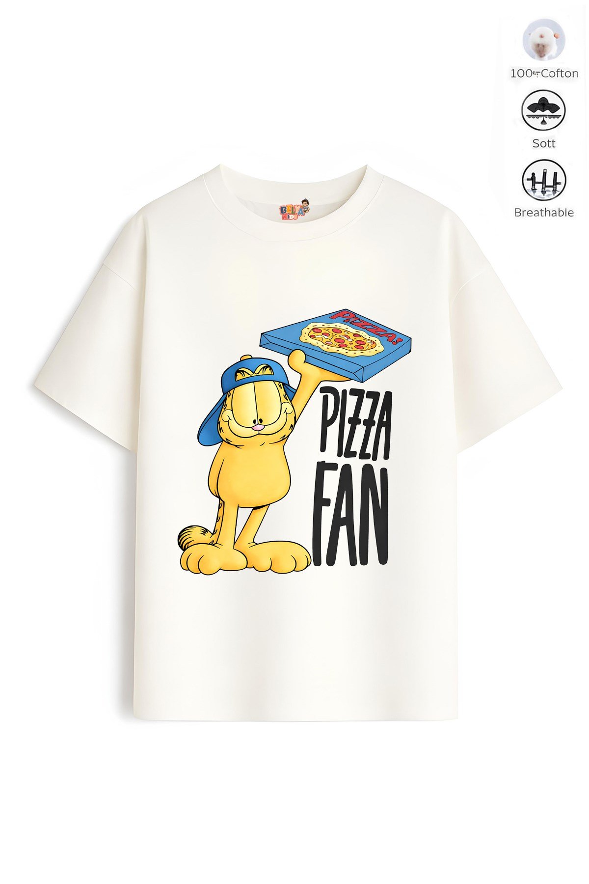 Kız Çocuk Tam Kalıp Pizza Tasarım 58 Oversize Tişört