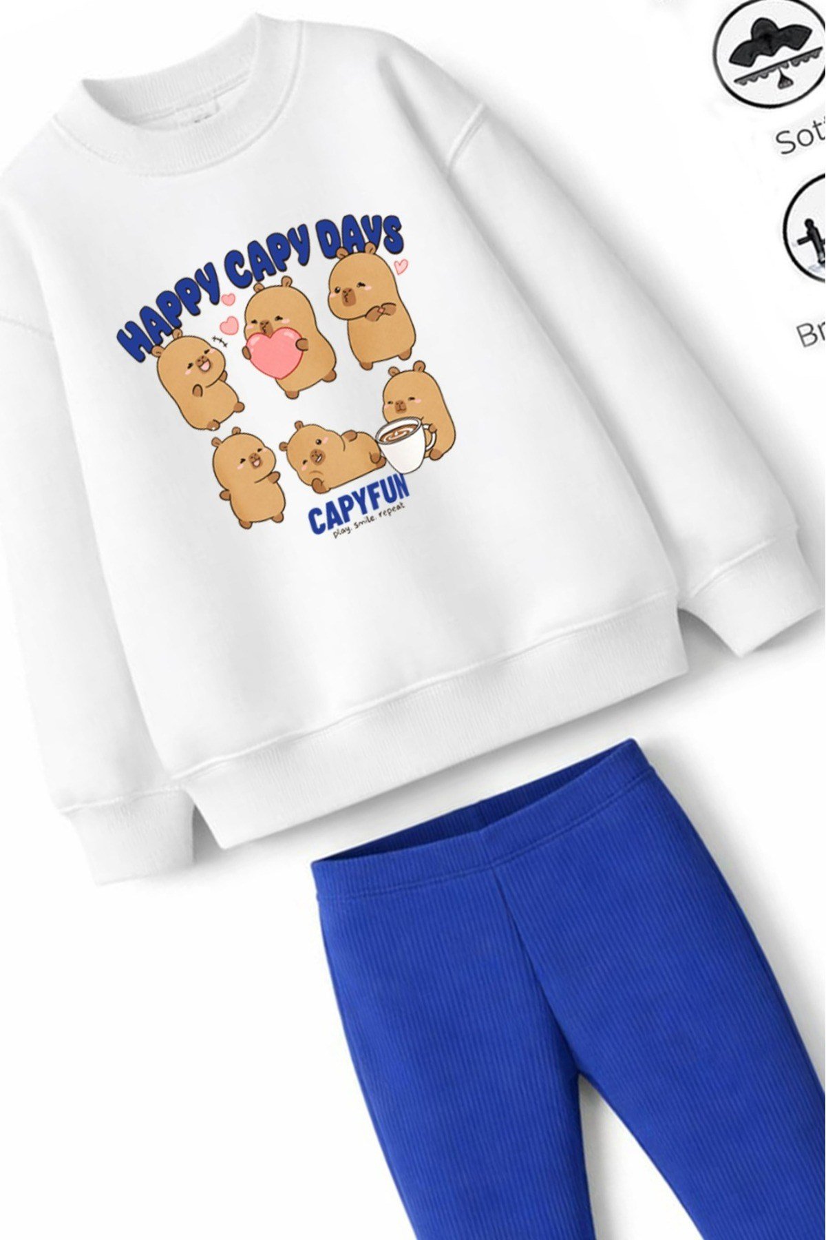 Kız Çocuk Tam Kalıp Üst Oversize Alt Taytlı Capydays Tasarım 169 Alt Üst Takım