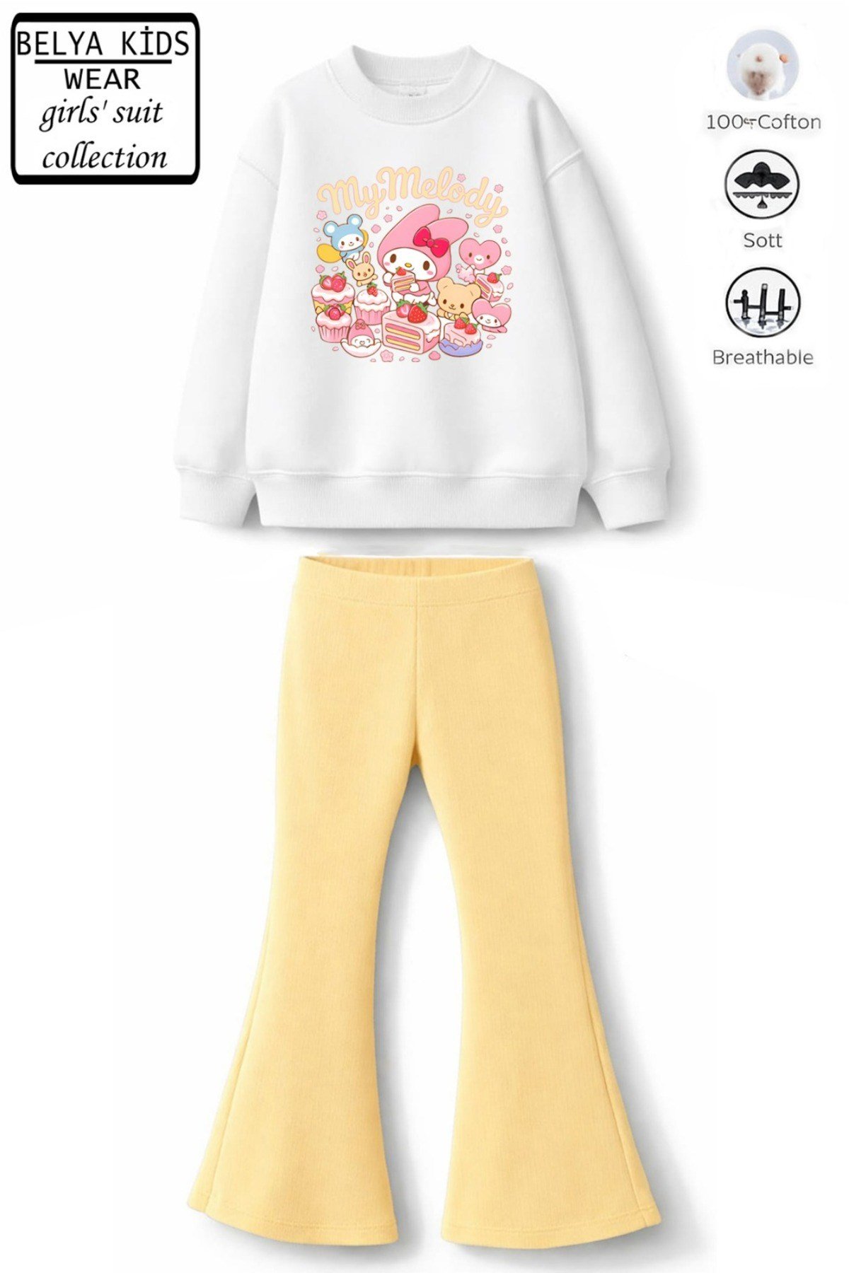 Kız Çocuk Tam Kalıp Üst Oversize Alt Taytlı Mymelody Tasarım 176 Alt Üst Takım
