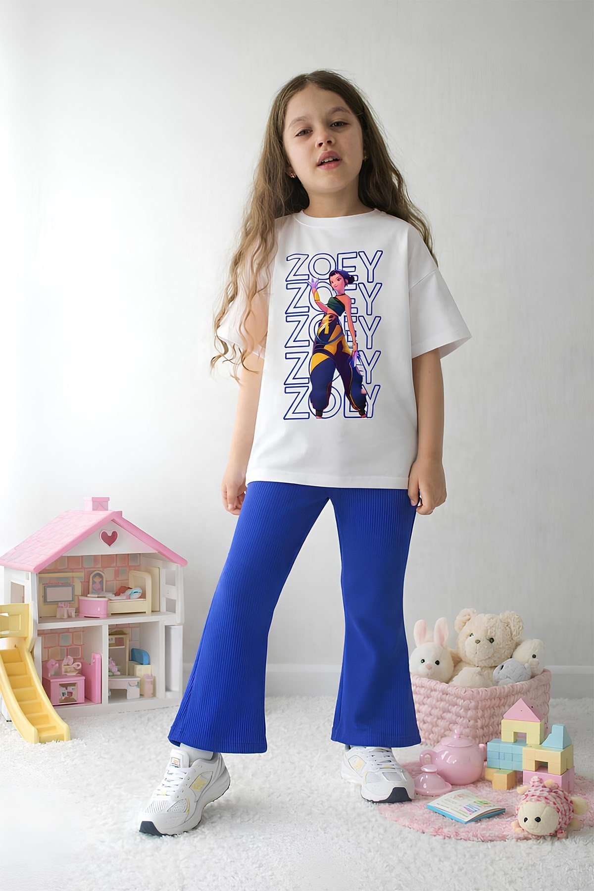 Kız Çocuk Tam Kalıp Üst Oversize Alt Taytlı Zoey Tasarım16 Alt Üst Takım