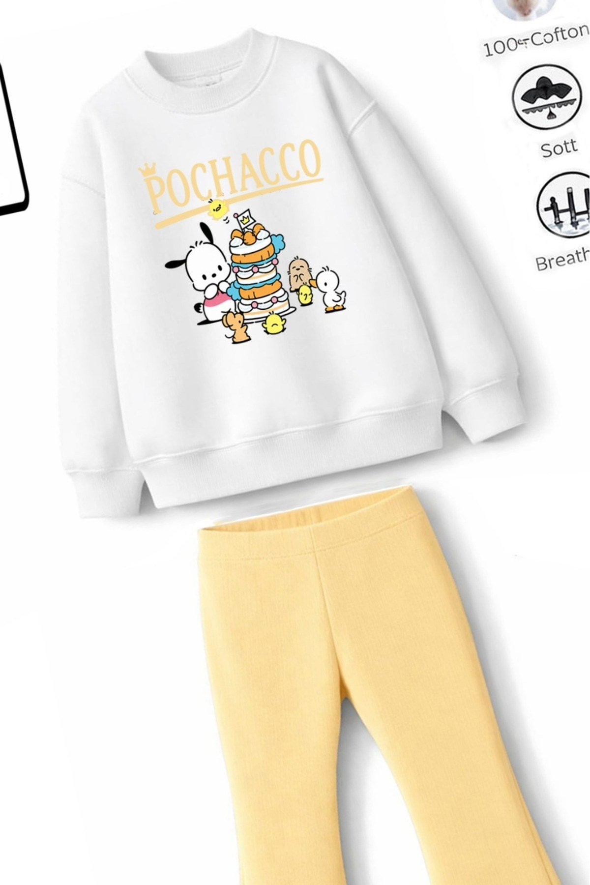 Kız Çocuk Tam Kalıp Üst Oversize Alt Taytlı Pochac Tasarım 179 Alt Üst Takım