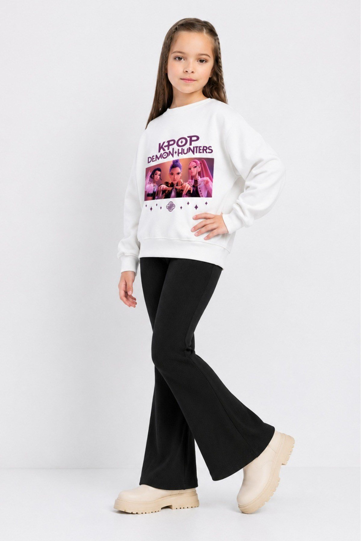 Kız Çocuk Tam Kalıp Üst Oversize Alt Taytlı Hun Tasarım 221 Alt Üst Takım