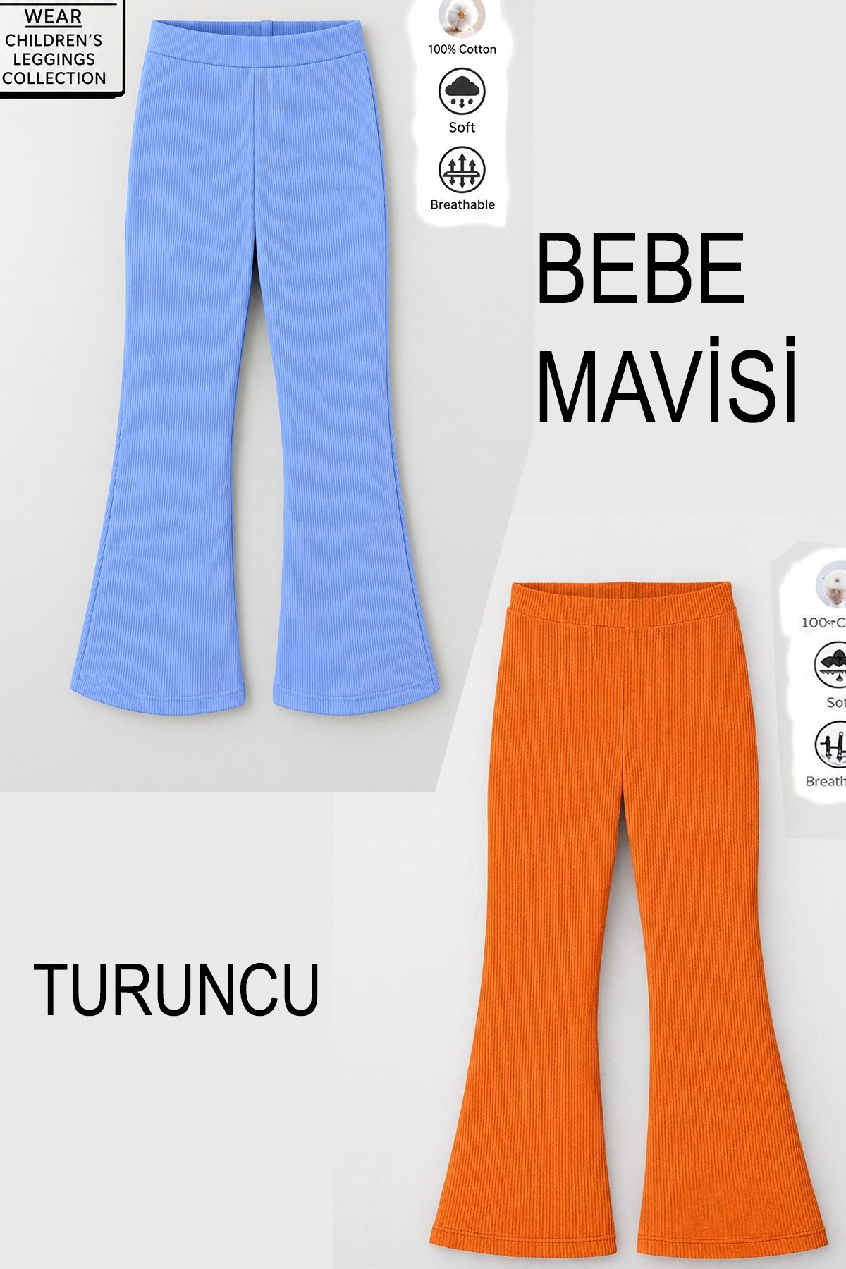 Pamuğa Pamuk Fitilli Tam Kalıp 2 Li Ekonomik Paket 8 Kız Çocuk İspanyol Tayt