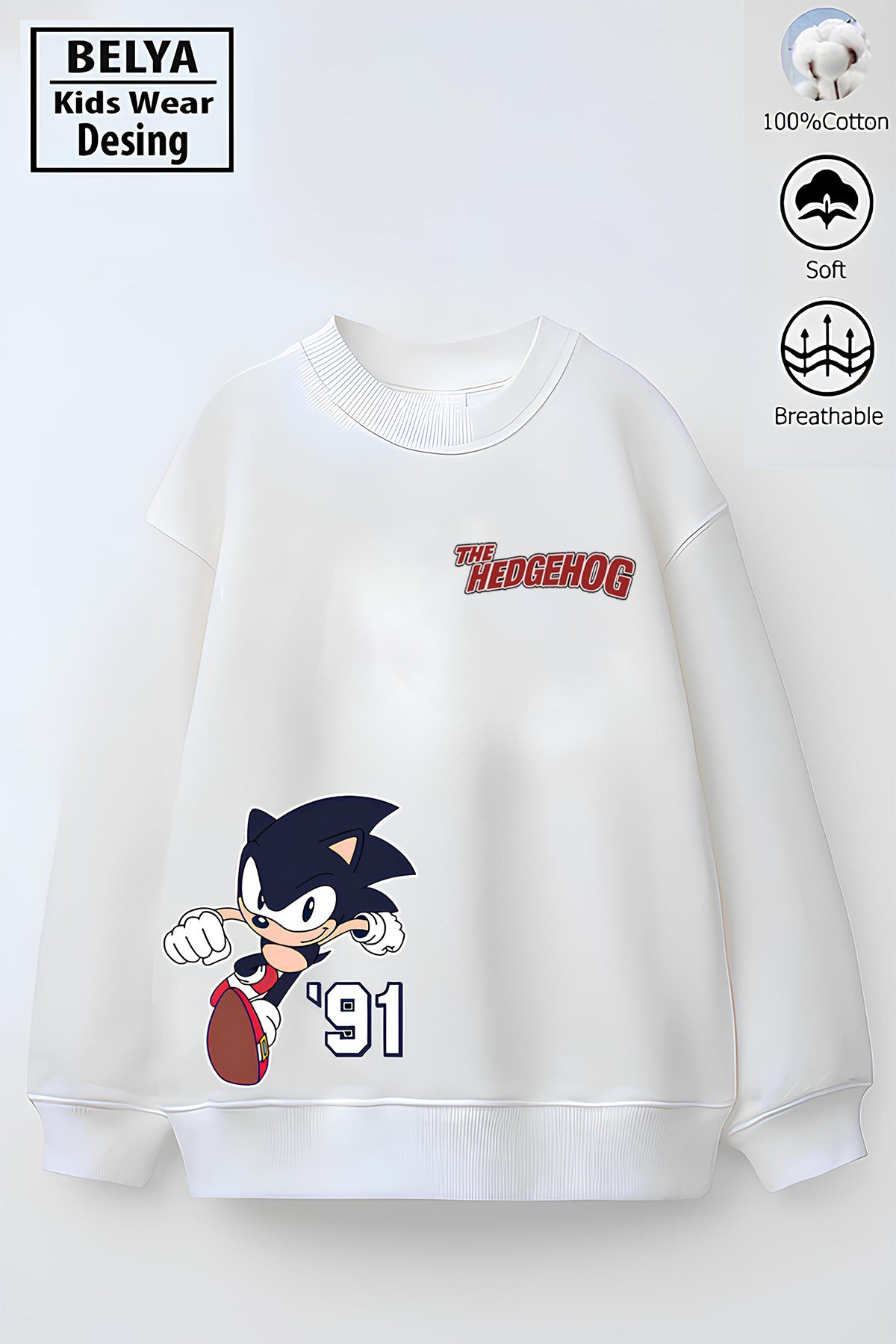 Tam Kalıp Oversize Erkek Çocuk Pamuğa Pamuk 3 İplik Kumaş Snc2 Tasarım Sweatshirt