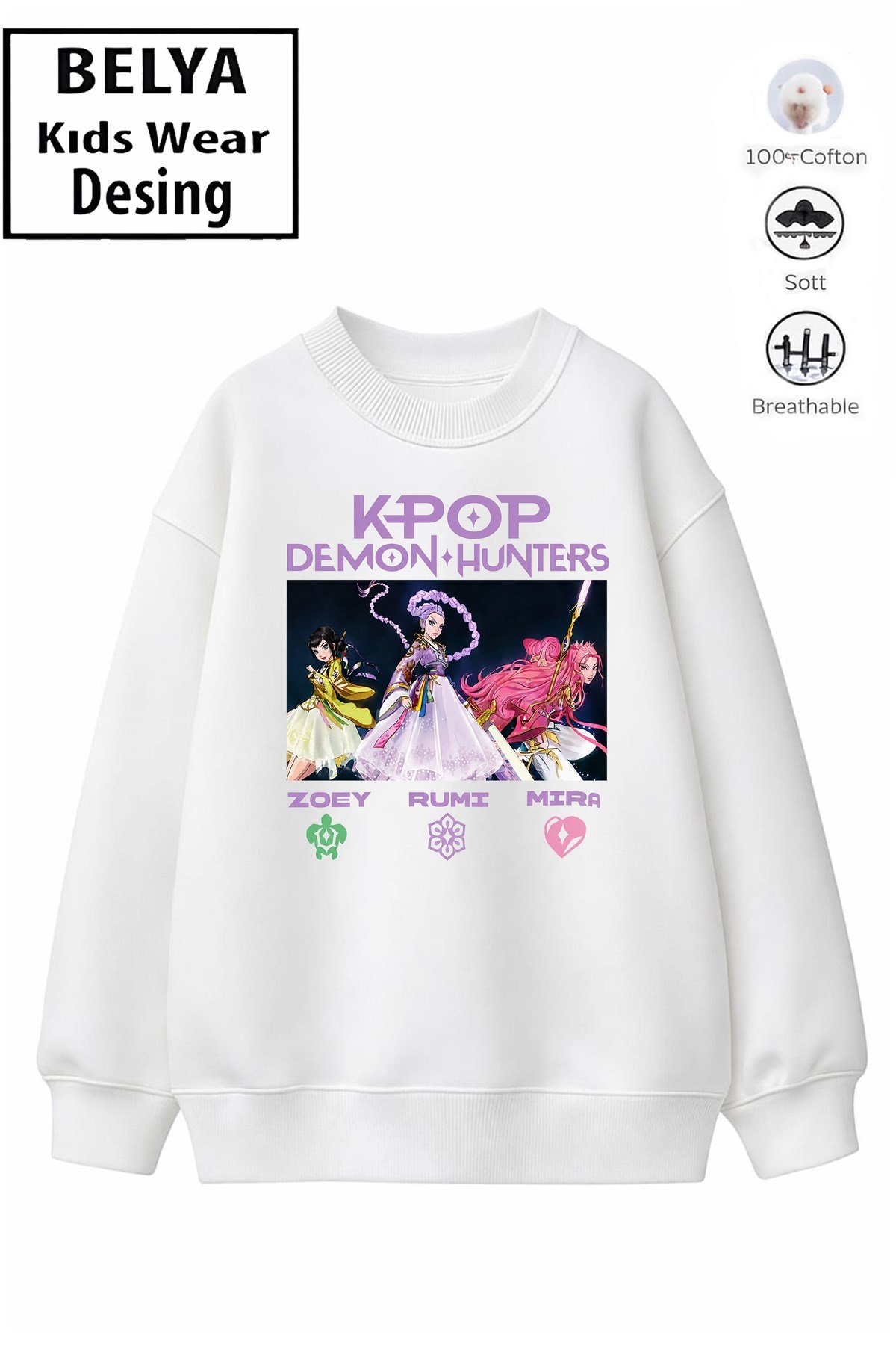 Trend Çocuk Kız Model Tam Kalıp Oversize Kpop Tasarım 2 İplik Pamuğa Pamuk Kumaş Sweatshirt 13