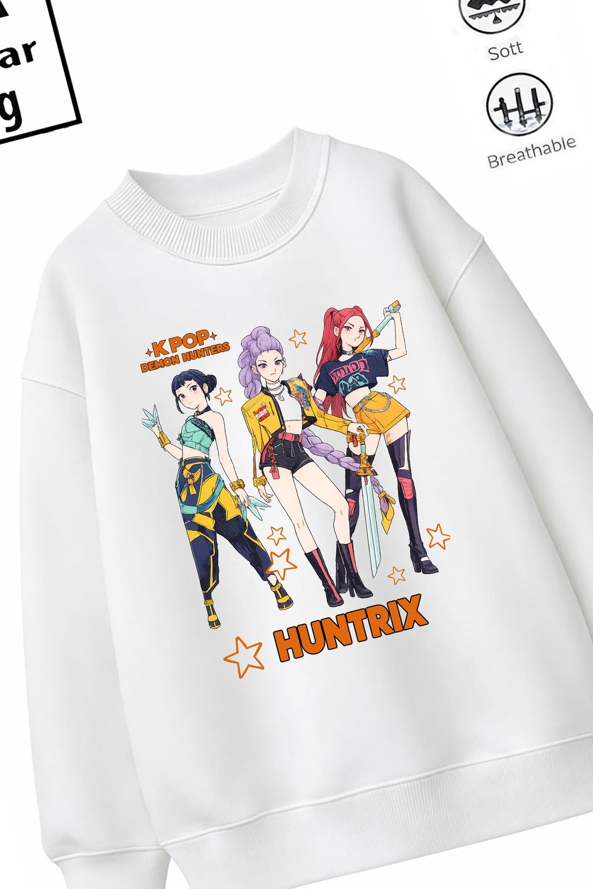 Trend Çocuk Kız Model Tam Kalıp Oversize Hun 3'lü İplik Pamuğa Pamuk Kumaş Sweatshirt 25