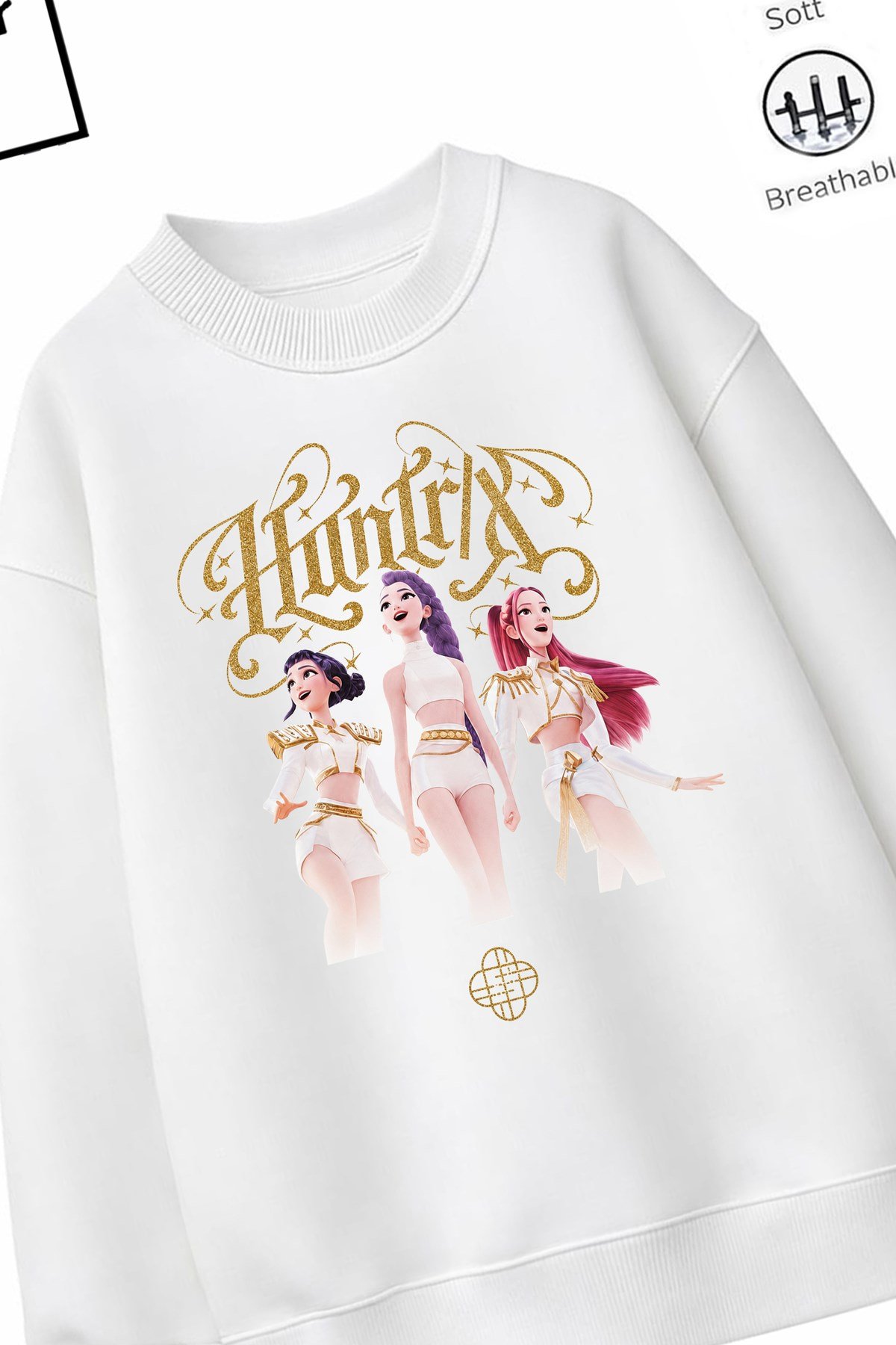 Trend Çocuk Kız Model Tam Kalıp Oversize Hun Tasarım 2 İplik Pamuğa Pamuk Kumaş Sweatshirt 9