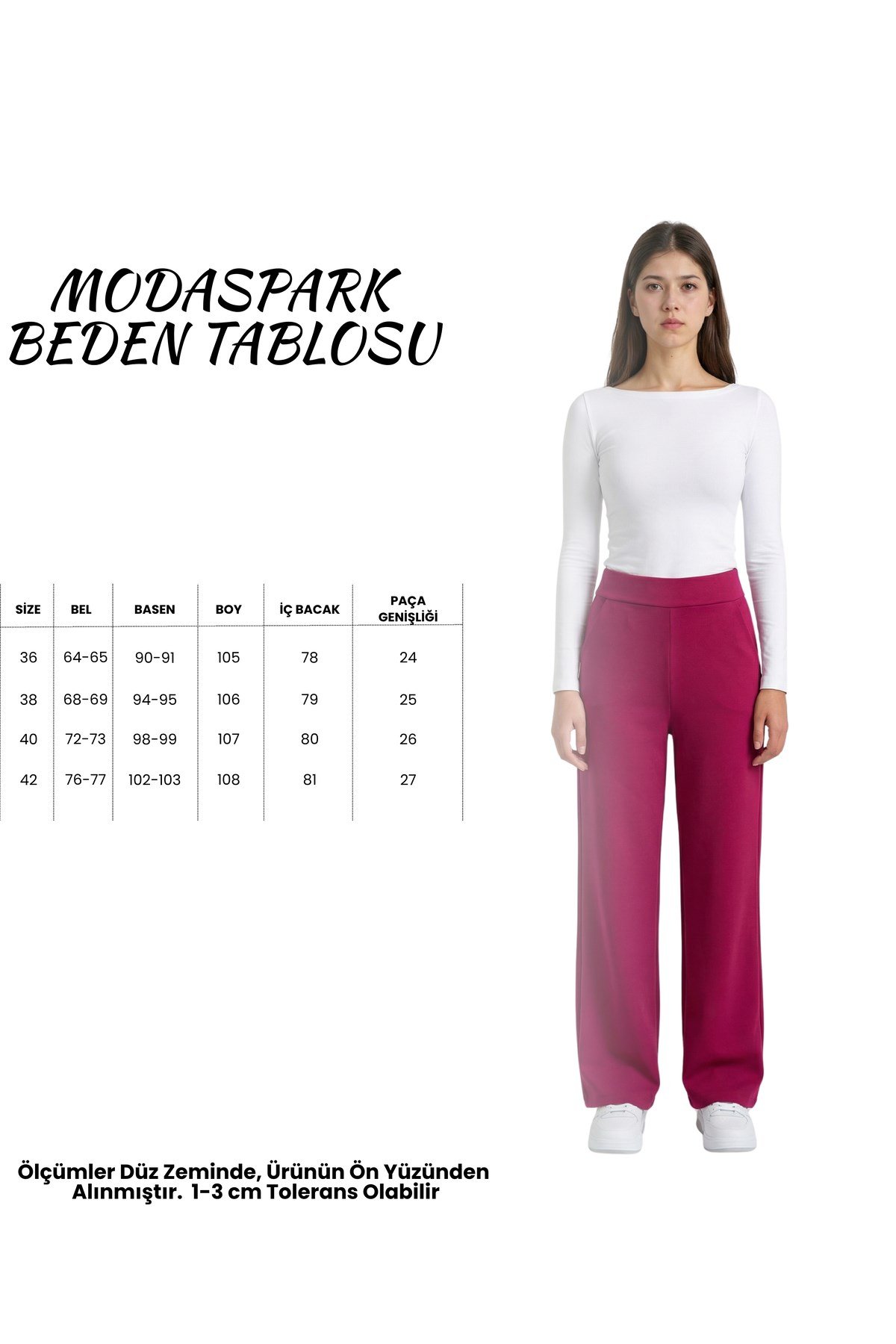 Bordo Yüksek Bel Likralı Düz Kesim Cepli Kadın Palazzo Pantolon