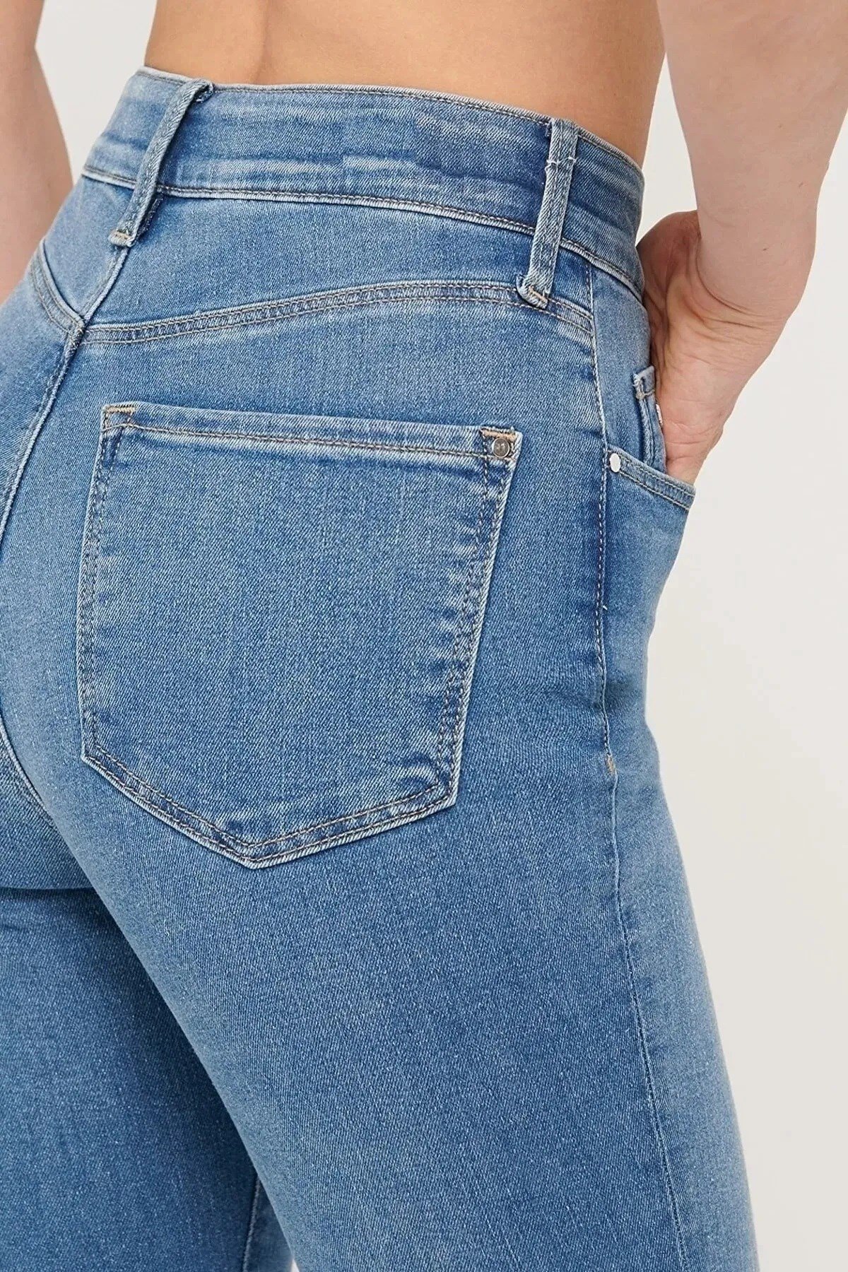 Dessa Gold Likralı Mavi Gölgeli Süper Skinny Jeans Pantolon Toparlayıcı