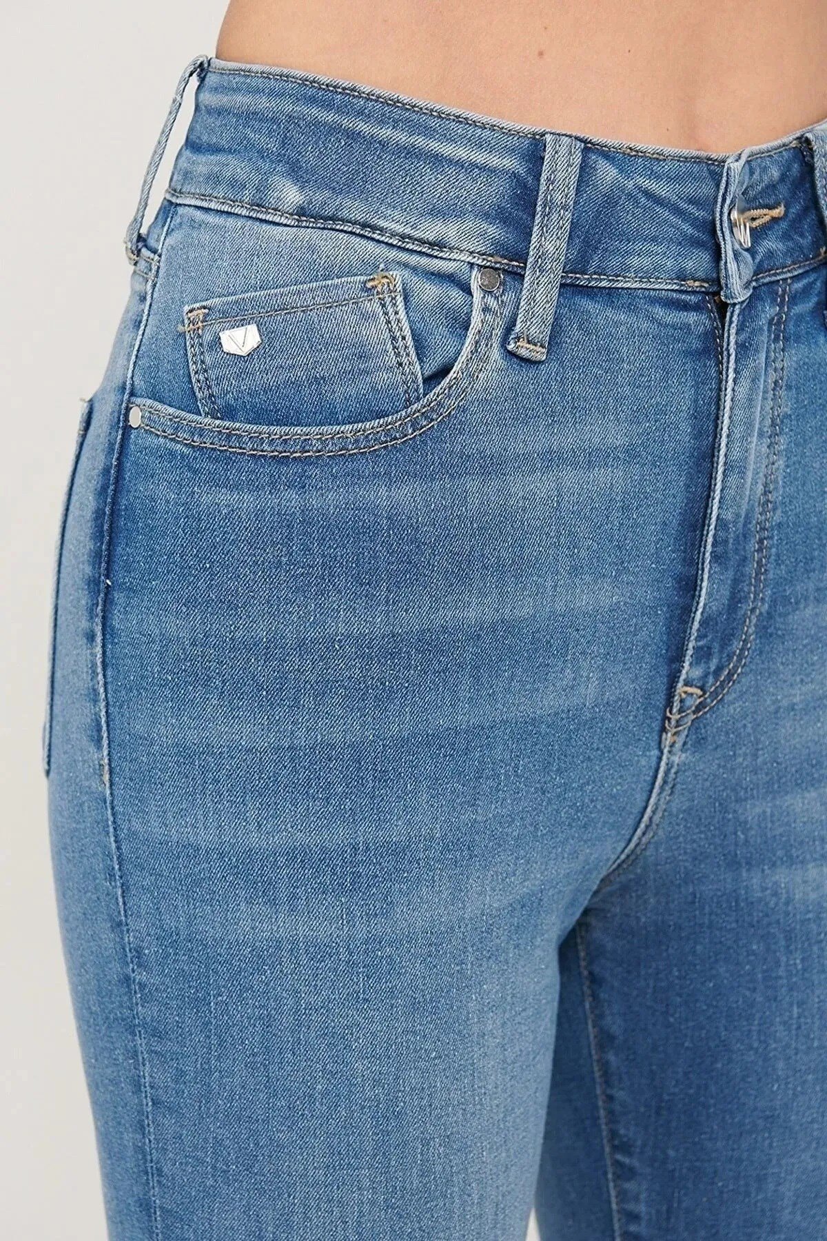 Dessa Gold Likralı Mavi Gölgeli Süper Skinny Jeans Pantolon Toparlayıcı