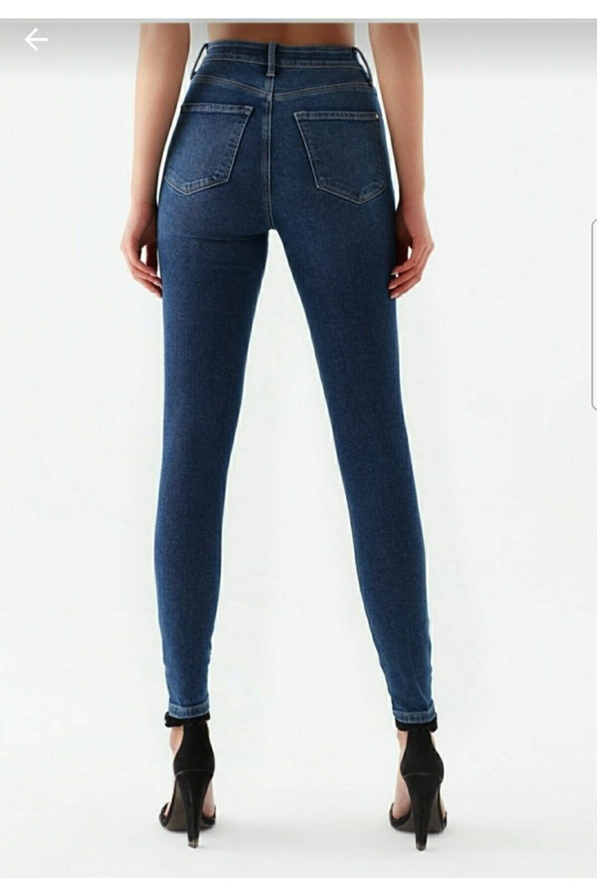 Indigo A.c.a.i.p Jeans Kadın Mavi Yüksel Bel Dar Paça Skinny Likralı Kot Pantalon