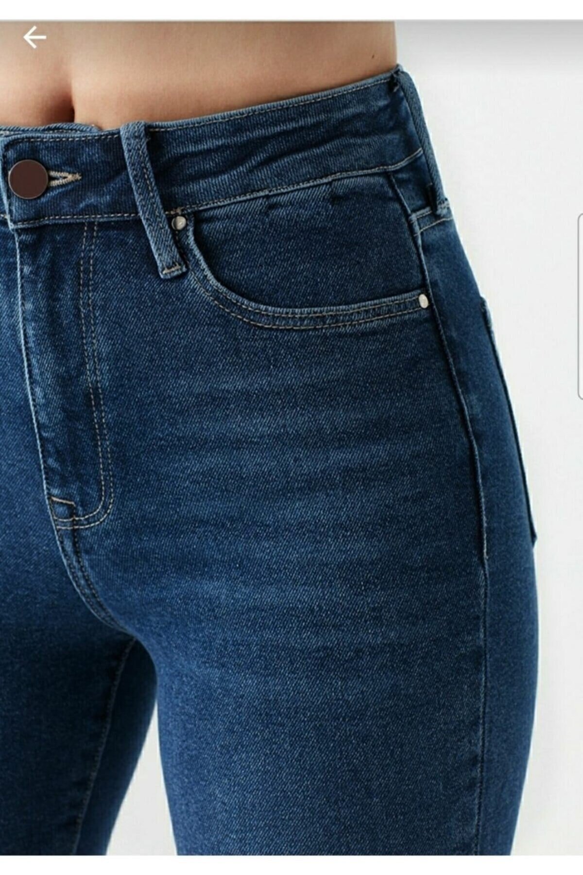 Indigo A.c.a.i.p Jeans Kadın Mavi Yüksel Bel Dar Paça Skinny Likralı Kot Pantalon