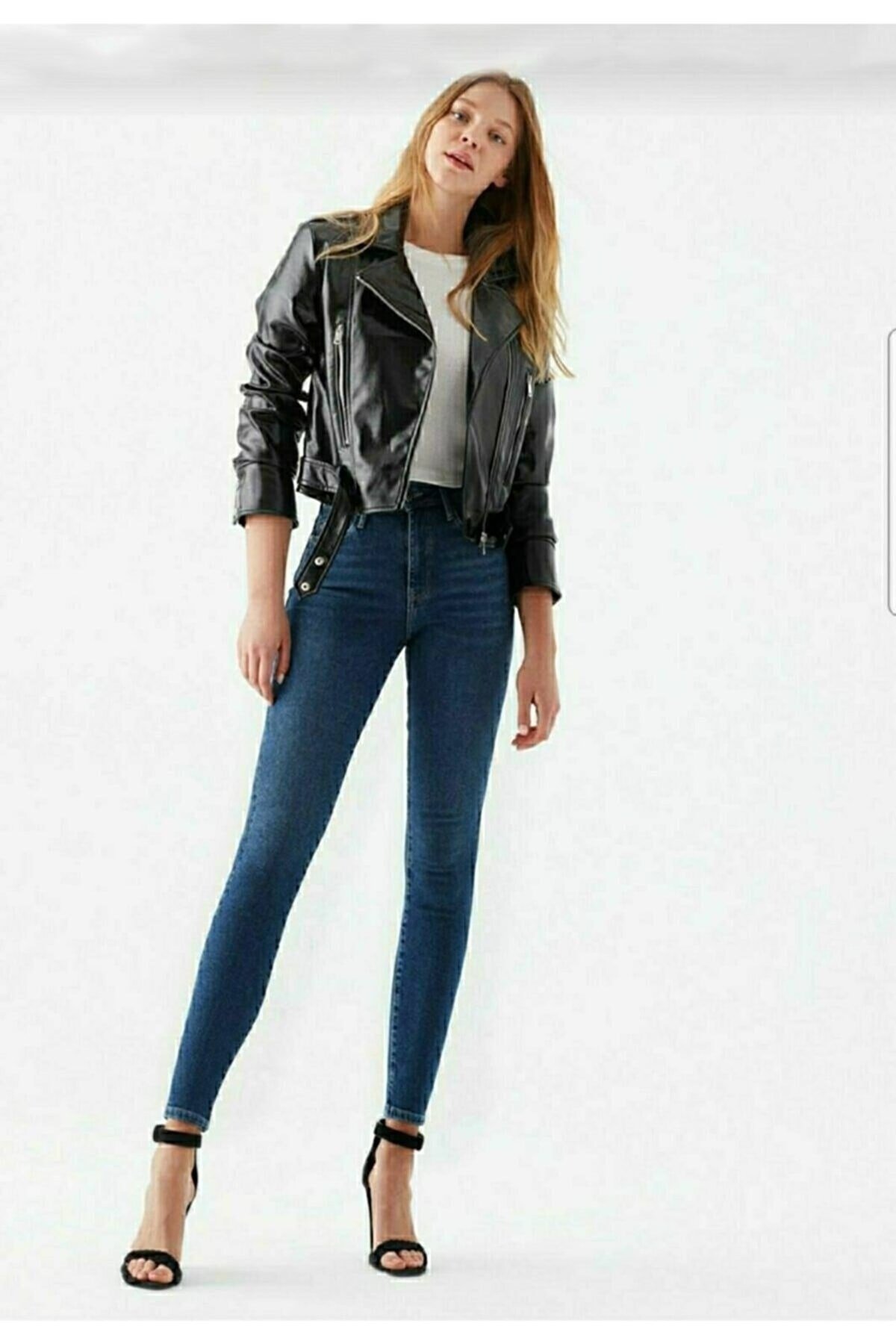 Indigo A.c.a.i.p Jeans Kadın Mavi Yüksel Bel Dar Paça Skinny Likralı Kot Pantalon
