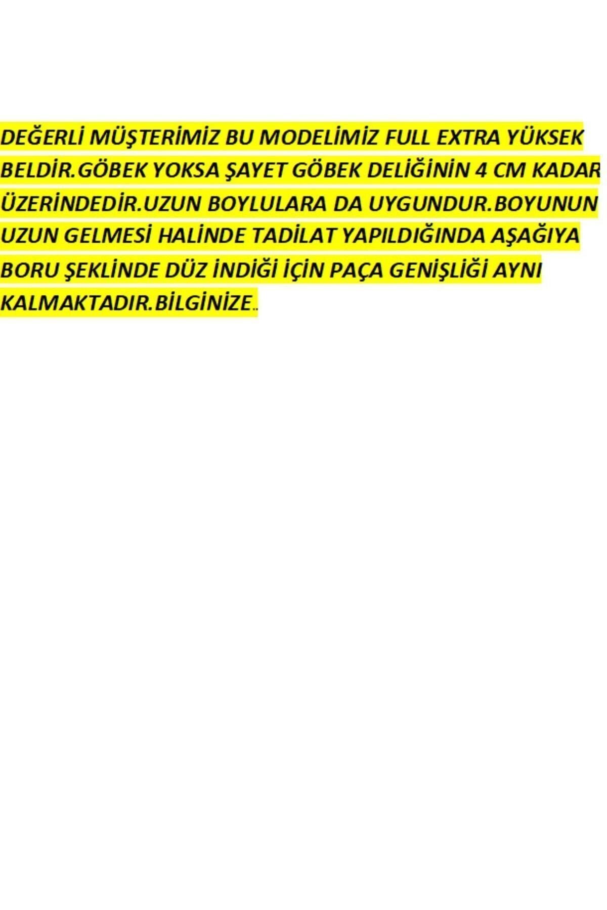 Izabella Solmaz Simsiyah Extra Yüksek Bel Likralı Palazzosalaş Jean Pantolon