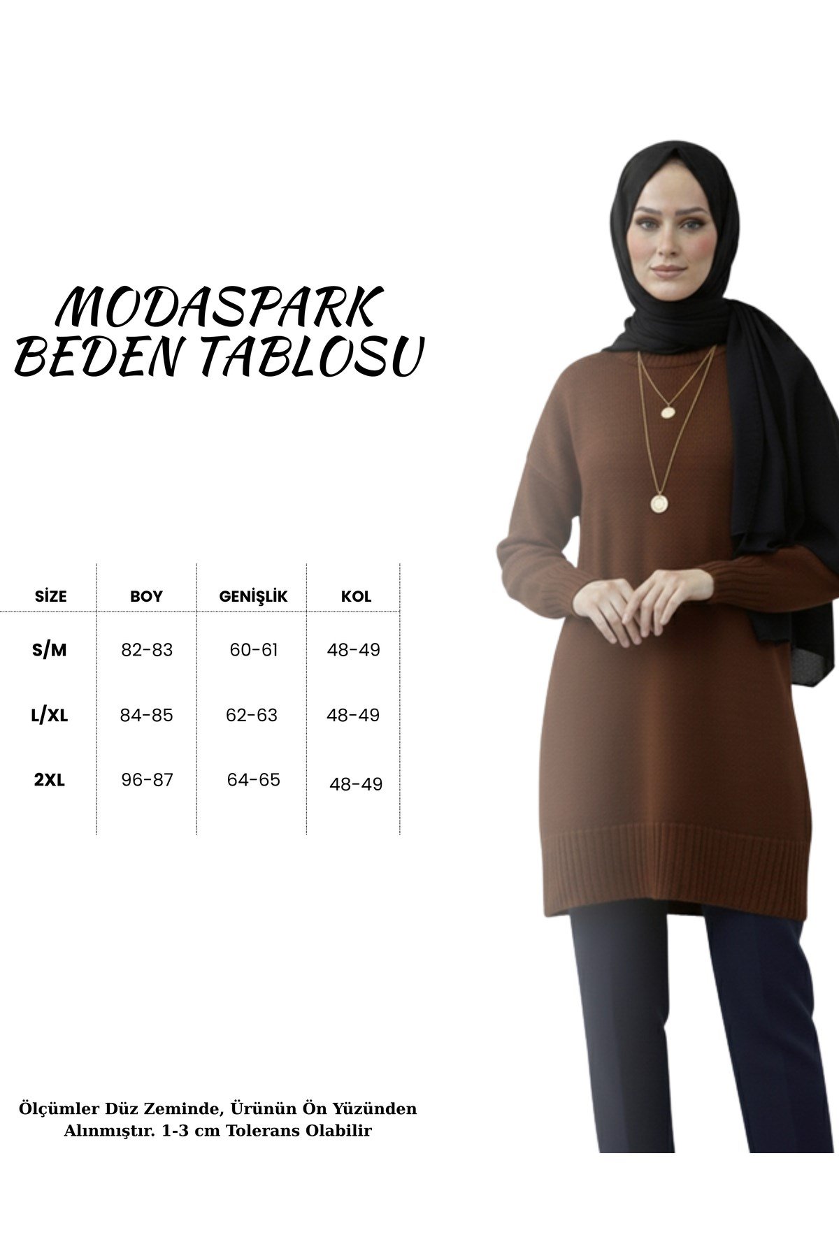Kahverengi Bisiklet Yaka Oversize Triko Kazak Tunik