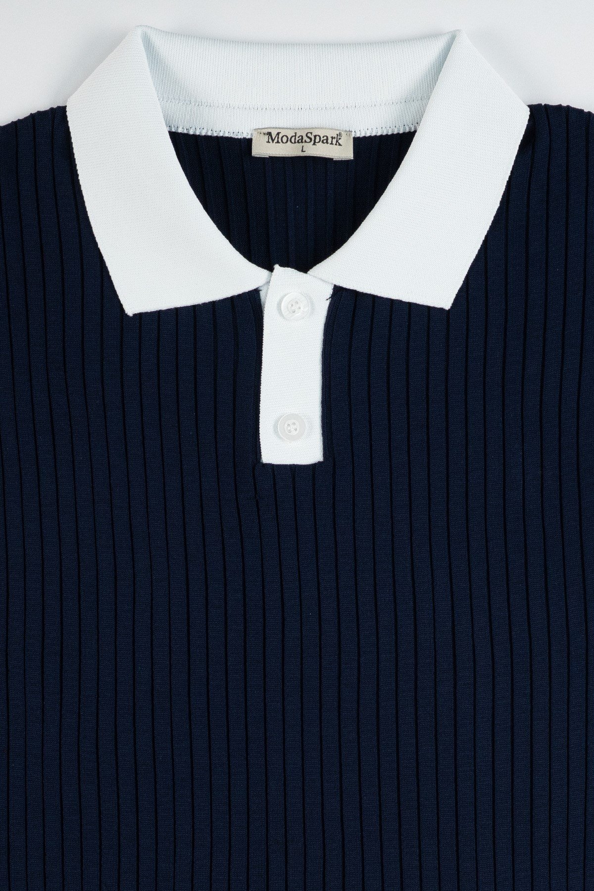 Lacivert Polo Yaka Düğmeli Kısa Kol Erkek T-shirt