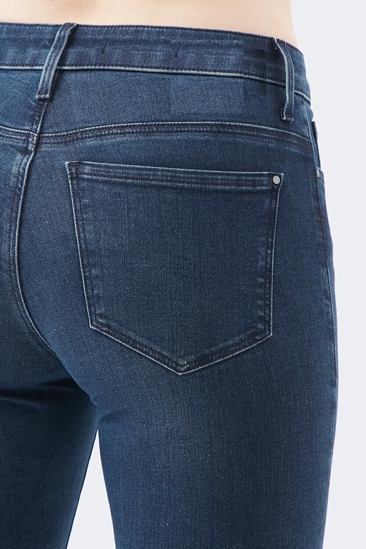 Monny Yüksek Bel Likralı Mavi Skinny Jean Pantolon Toparlayıcı