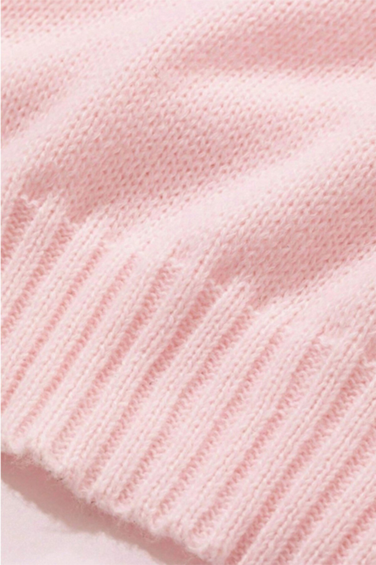 Pembe Bisiklet Yaka Oversize Kadın Triko Kazak