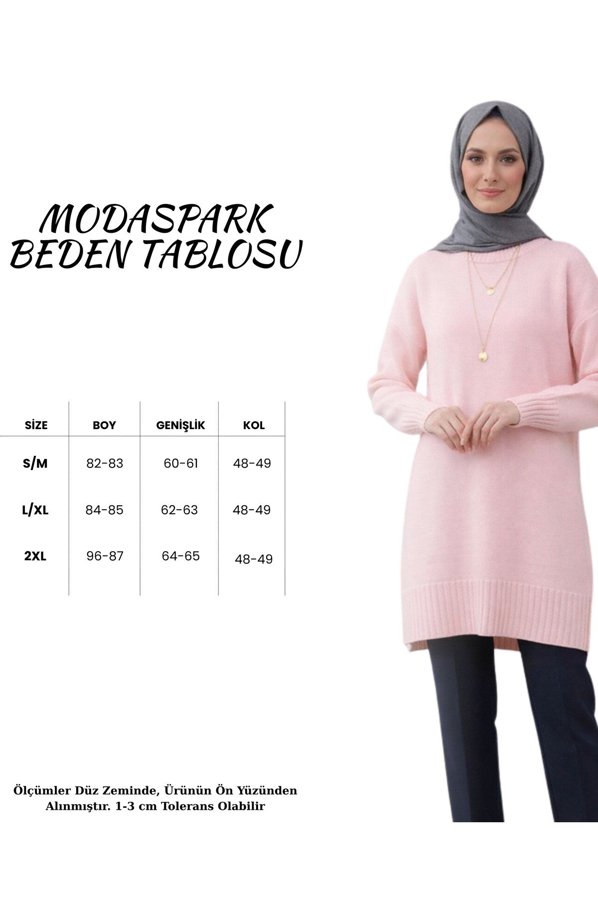 Pembe Bisiklet Yaka Oversize Triko Kazak Tunik