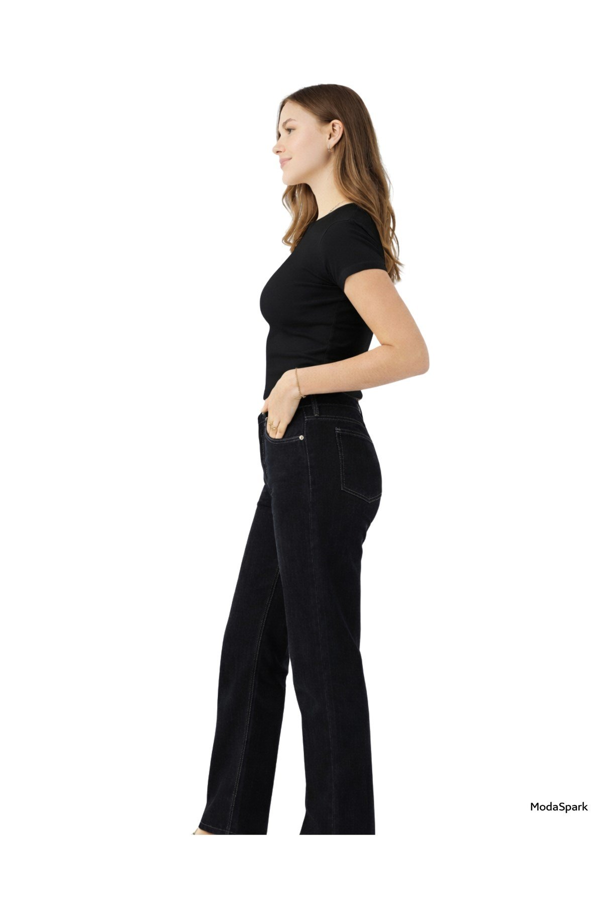 Siyah Bisiklet Yaka Basic Ultra Soft Kadın Kısa Kol Body
