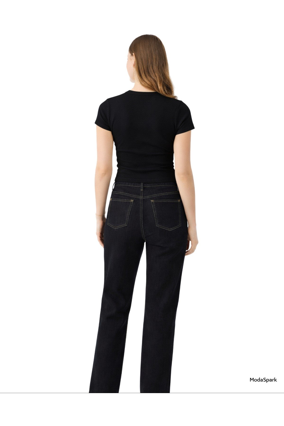 Siyah Bisiklet Yaka Basic Ultra Soft Kadın Kısa Kol Body