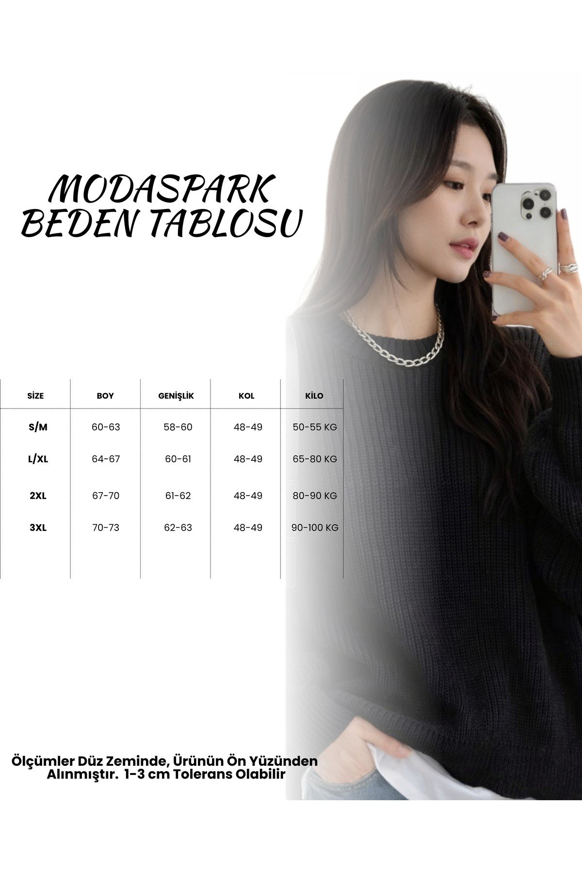 Siyah Bisiklet Yaka Oversize Kadın Triko Kazak