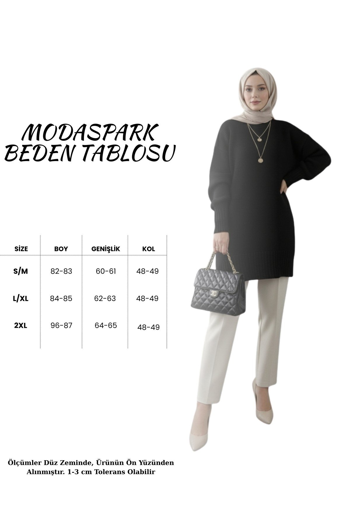 Siyah Bisiklet Yaka Oversize Triko Kazak Tunik