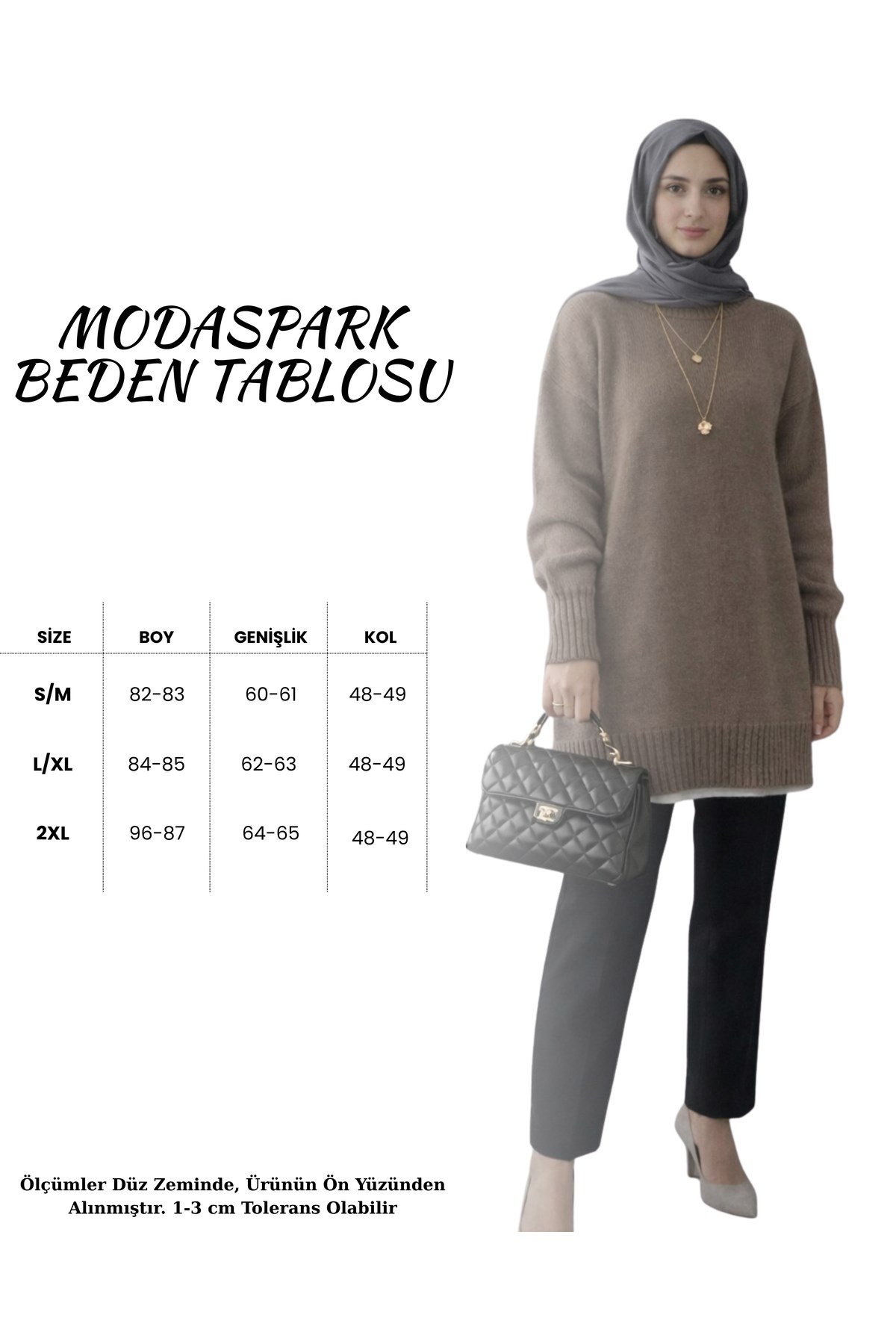 Vizon Bisiklet Yaka Oversize Triko Tunik