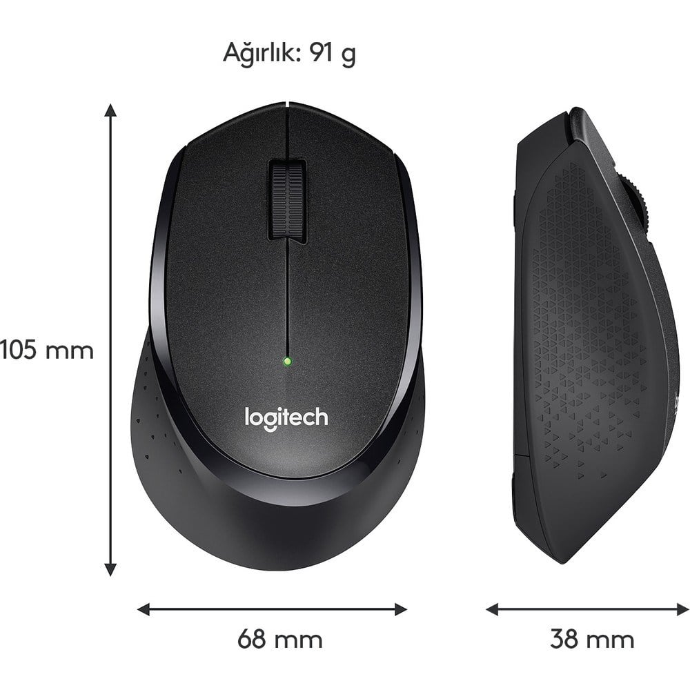 Logitech M330 SILENT KABLOSUZ SİYAH 910-004909
