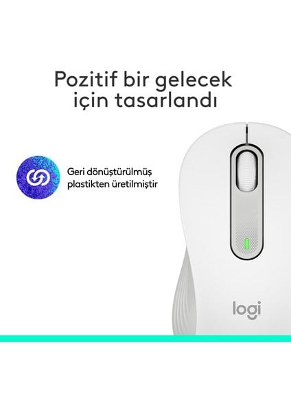 Logitech M650 Signature 910-006255 Beyaz Sessiz Küçük Boy Sağ El Kablosuz Mouse