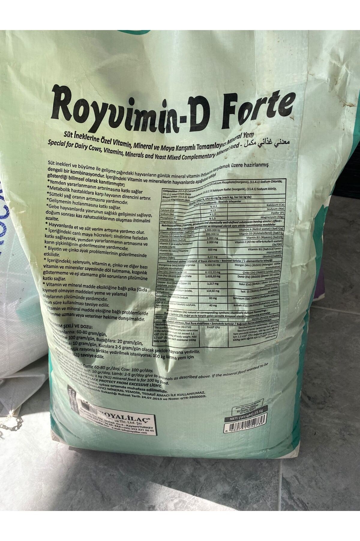 Royal İlaç Royvimin D Forte 25 kg Kraft Torba