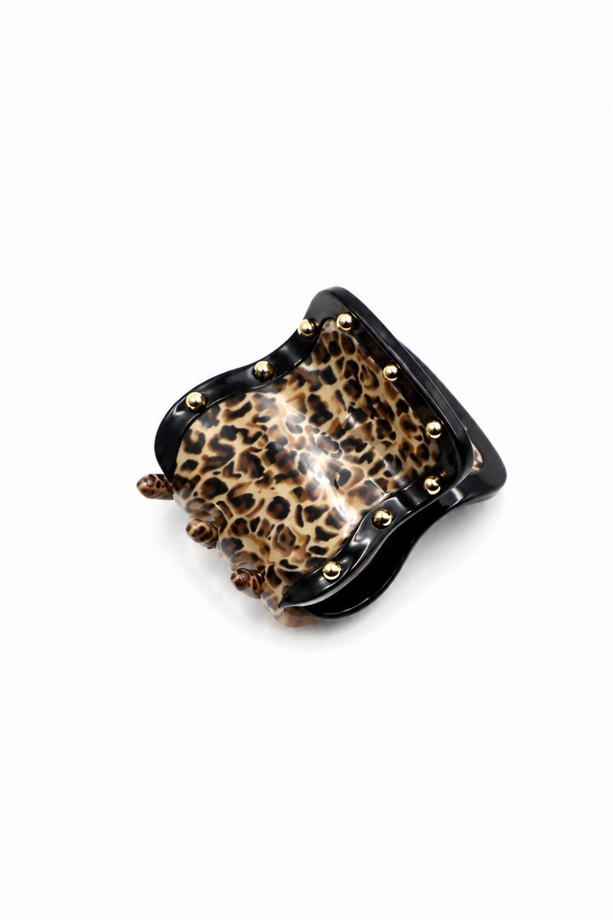 Çerçeve Tasarımlı Minimal Kemik Mandal Toka - Kahverengi