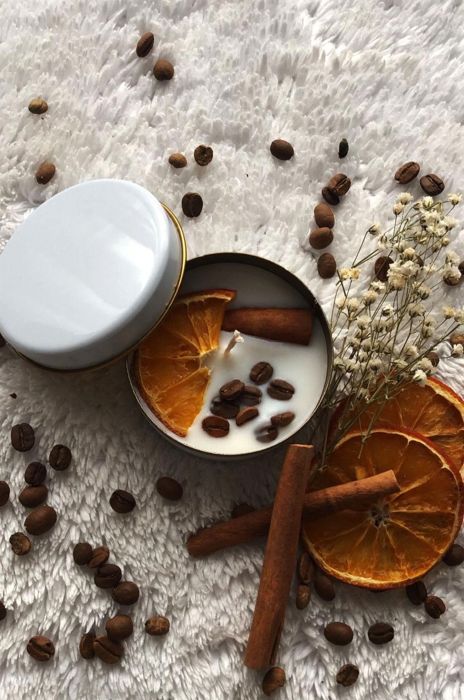 Doğal Soya Wax Kahveli ve Portakallı Terapi Mum