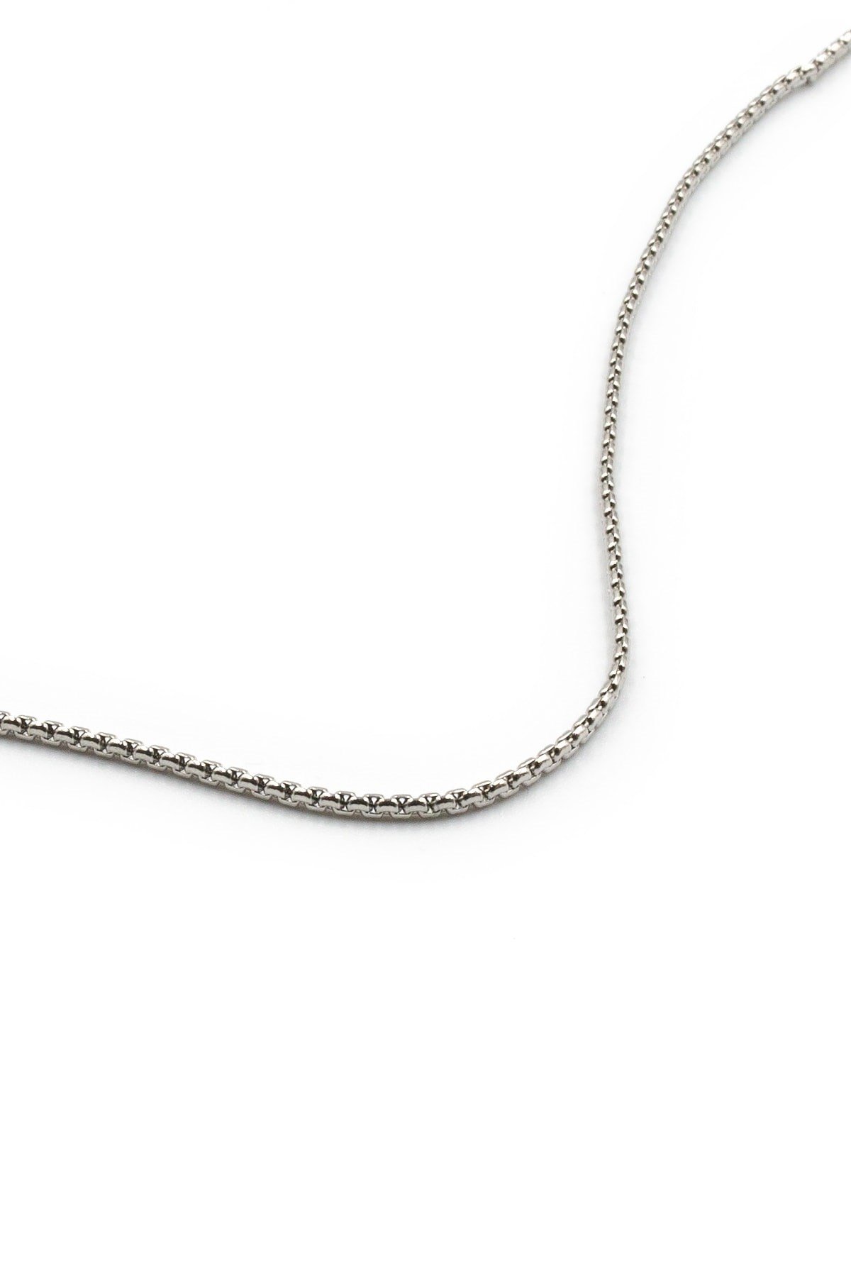 Erkek Çelik Zincir Kolye Gümüş Renk 55 cm 2 mm Kararmaz Minimal Tasarım