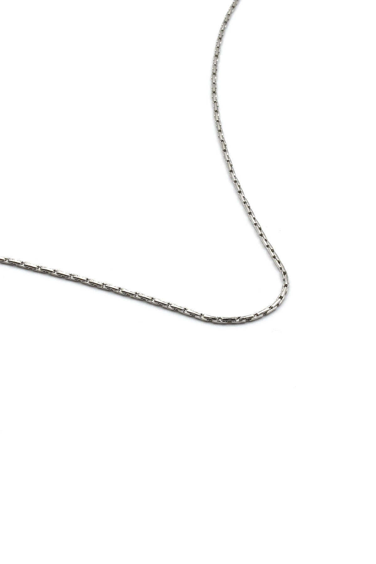 Erkek İnce Çelik Zincir Kolye Gümüş Renk 55 cm 1 mm Kararmaz Minimal Tasarım