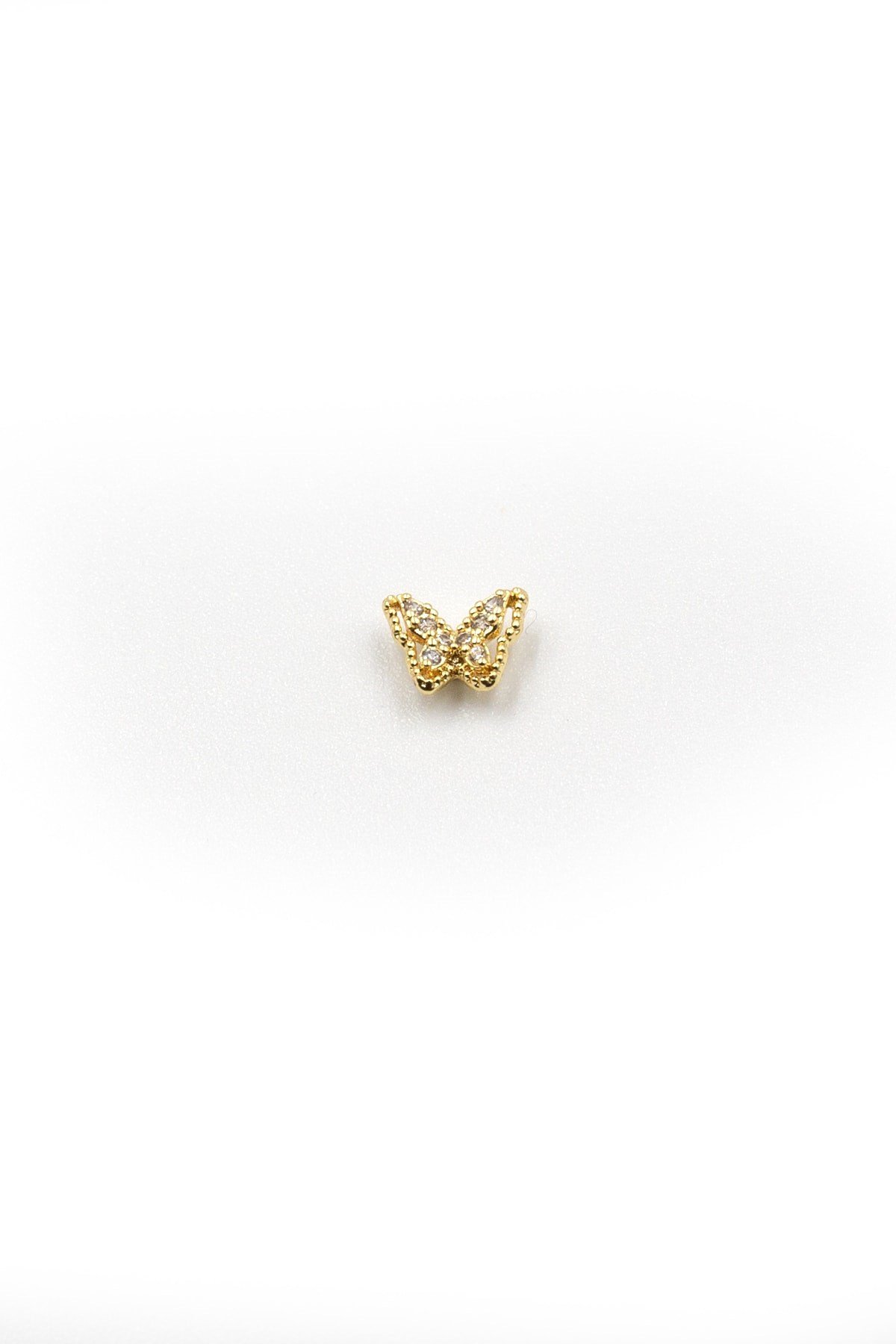 Gold Taşlı Kelebek Tragus Helix Piercing – Anti Alerjik, Kararma Yapmaz