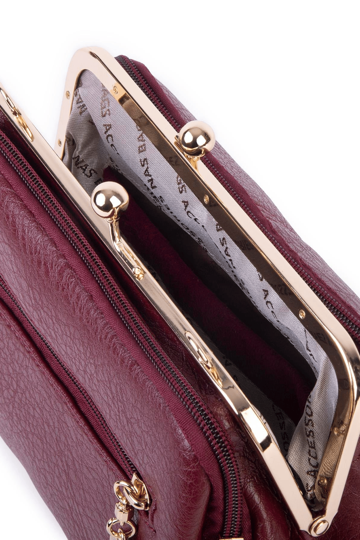 Nas Bag Burslu Klipsli Vintage Omuz ve Çapraz Çanta - Bordo Victoria