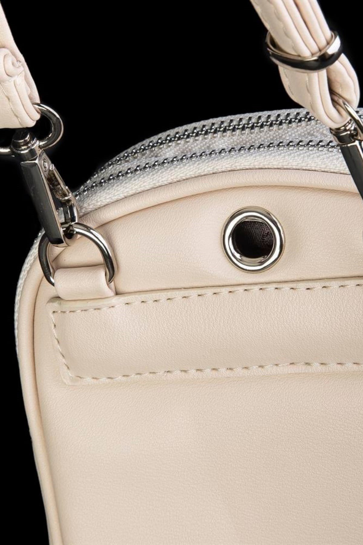 Nas Bag Çapraz Çanta Krem Kapitone