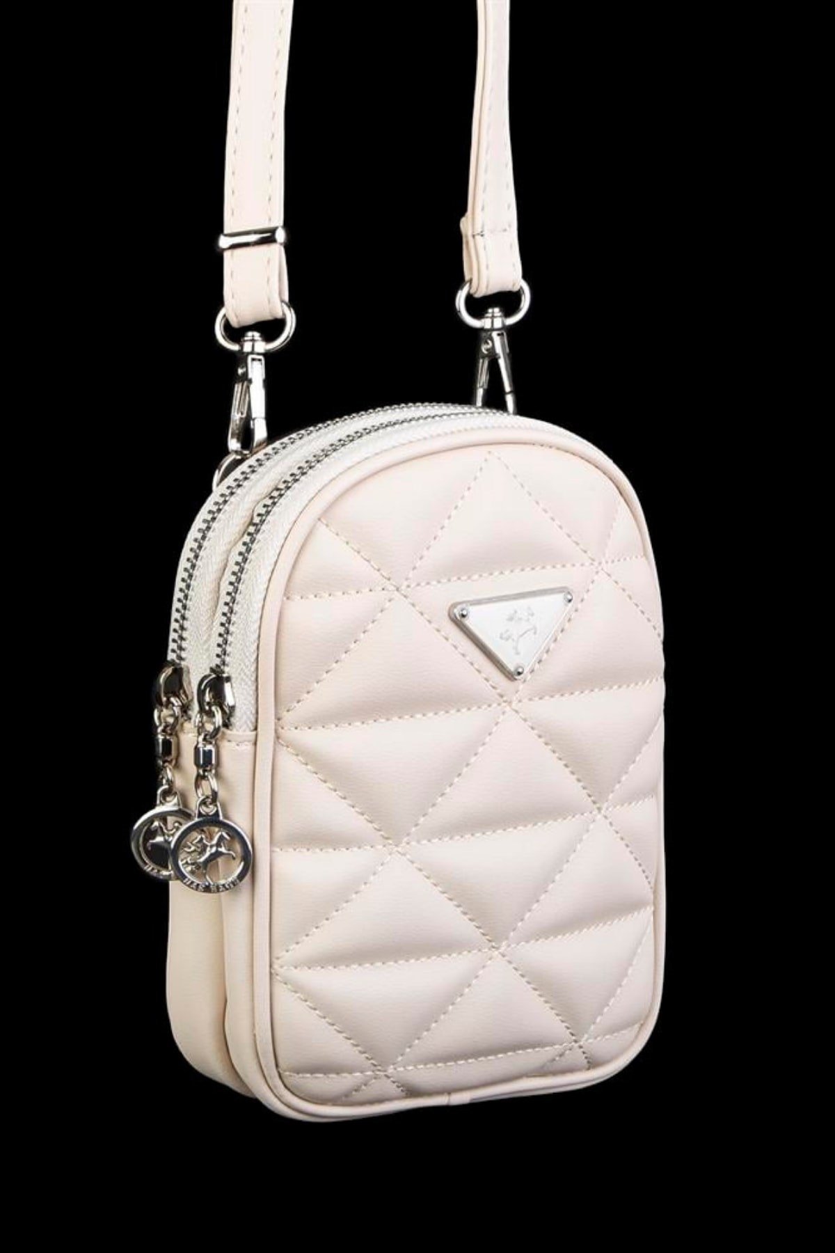Nas Bag Çapraz Çanta Krem Kapitone