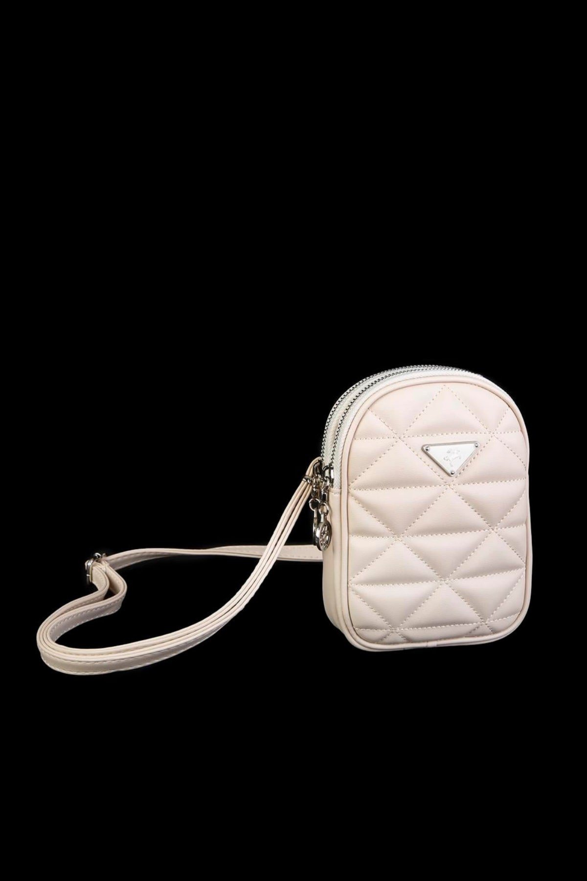 Nas Bag Çapraz Çanta Krem Kapitone