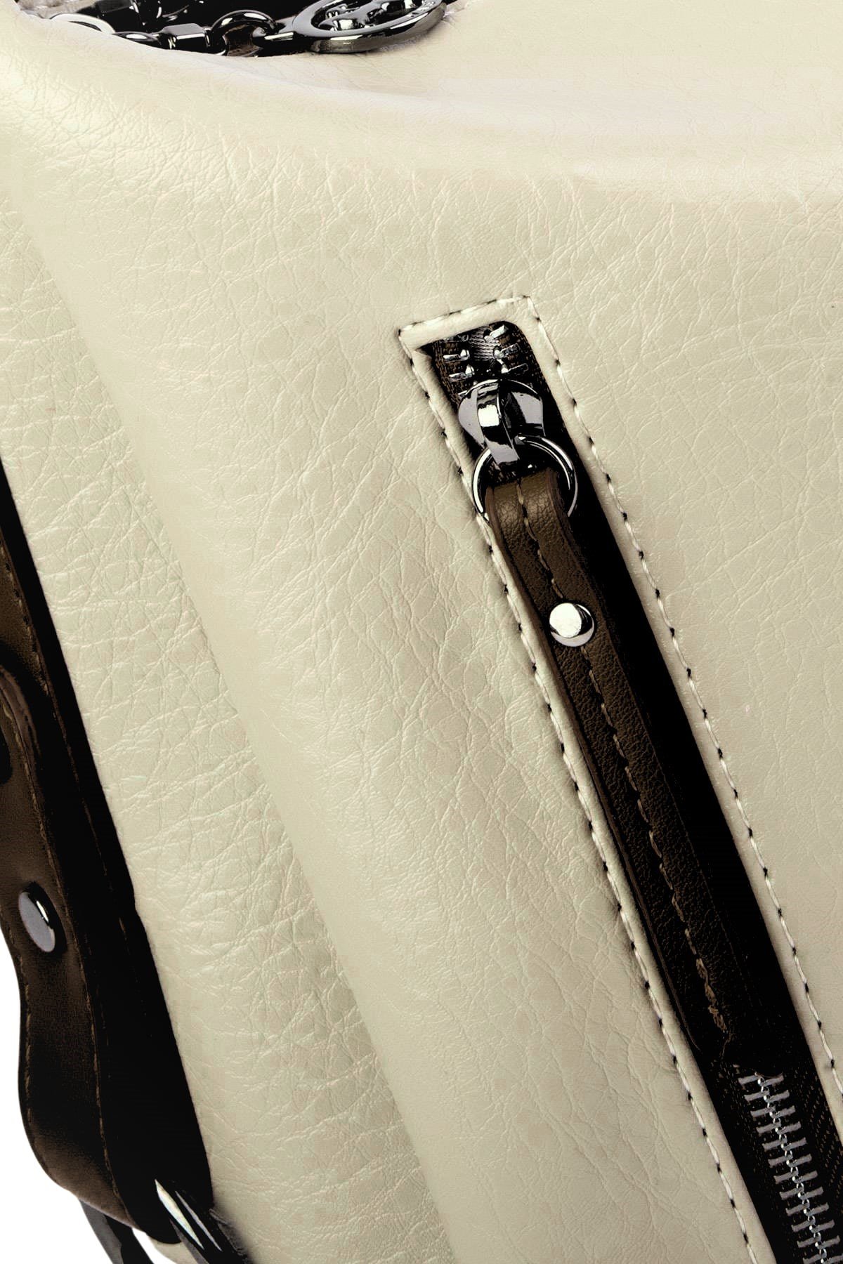 Nas Bag Çok Gözlü Kadın Omuz ve Çapraz Çanta (33x25 cm ) - Krem Kahve Victoia