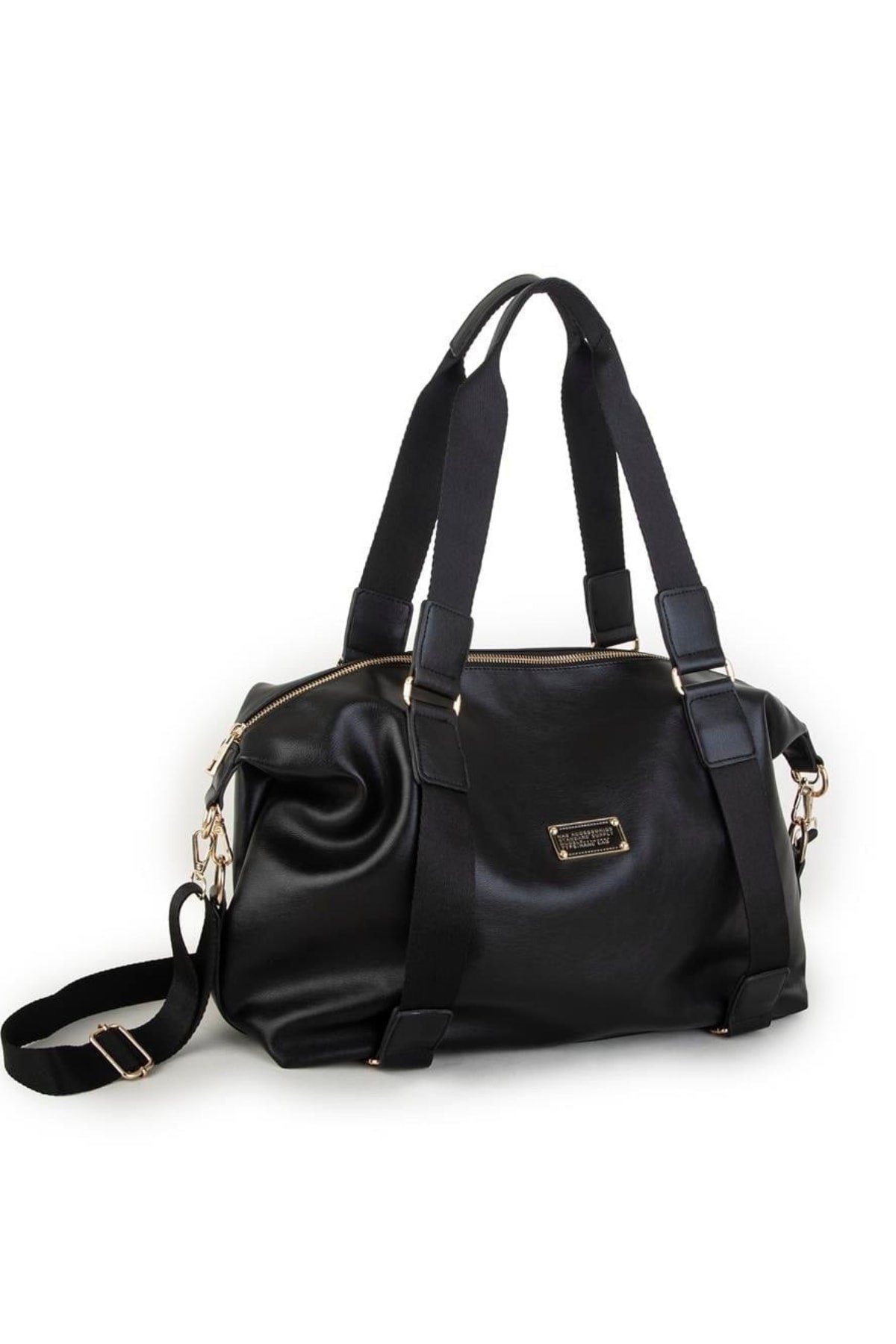 Nas Bag Extra Büyük Boy Omuz Çantası - Siyah Nero (Eni 44 cm, Boyu 32 cm)