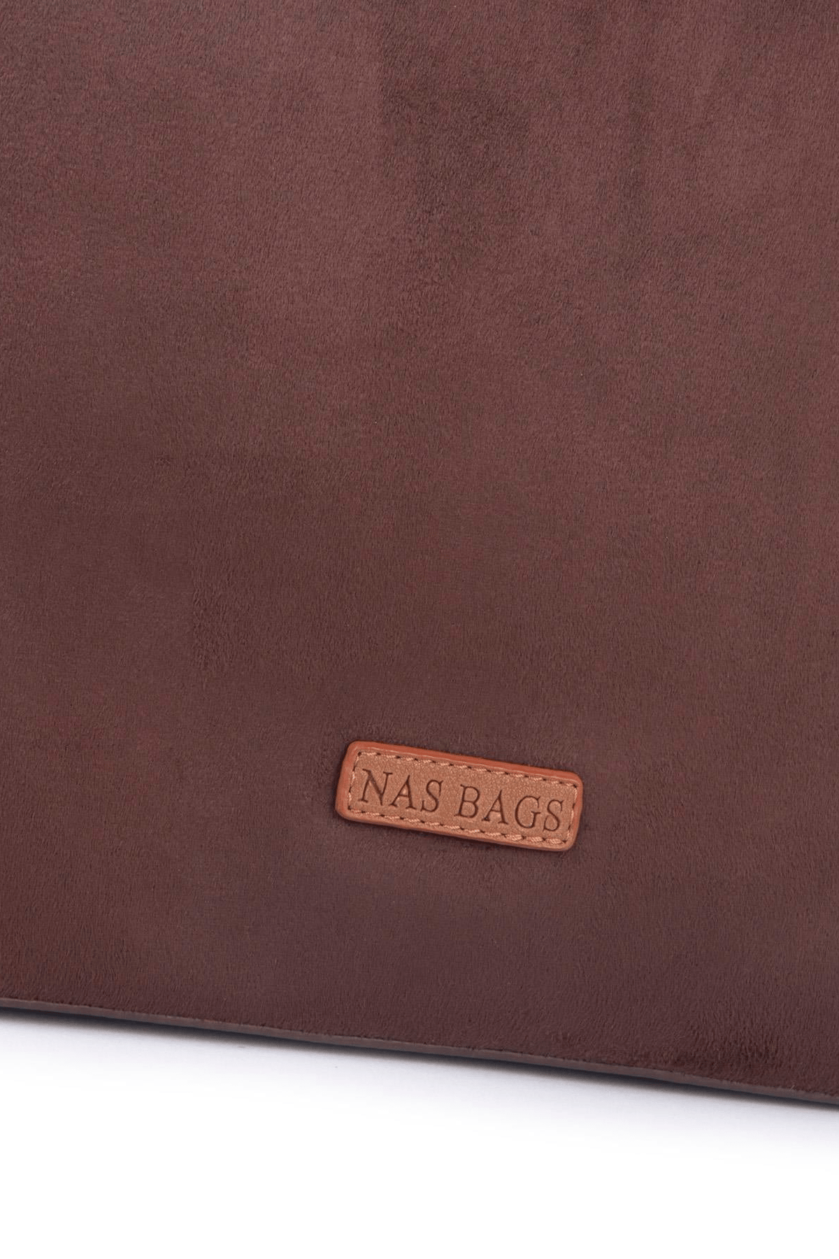 Nas Bag Hafif Kadın Büyük Boy Omuz Çantası Kahve Süet