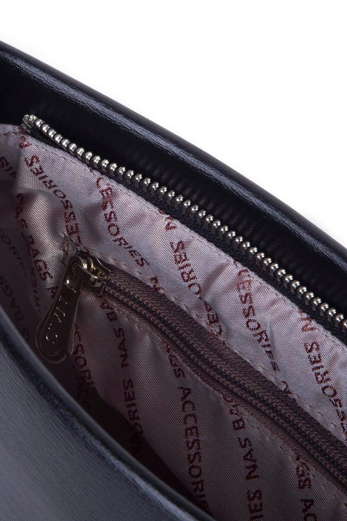 Nas Bag Kadın Basic Baget Omuz ve Çapraz Çanta - Siyah Kımera